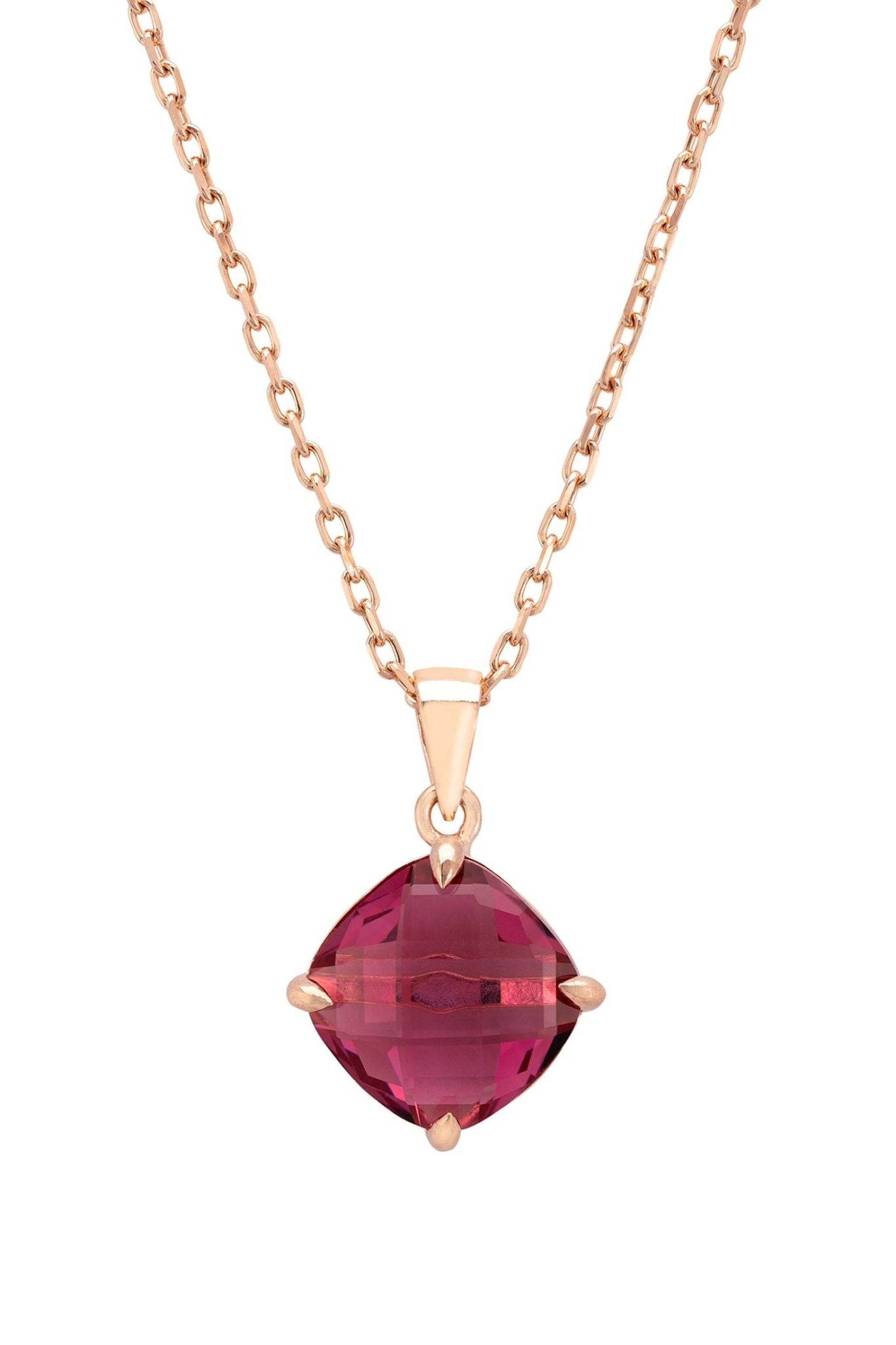 Empress Pink Tourmaline Gemstone Necklace Rosegold - LATELITA Necklaces