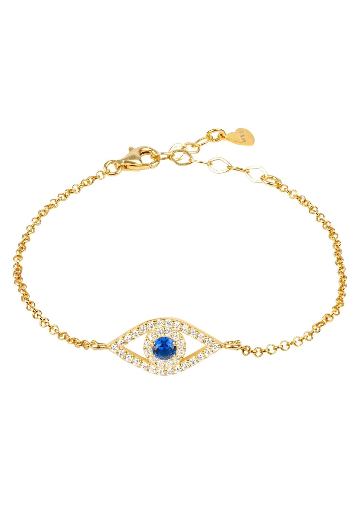 Evil Eye Elliptical Bracelet Blue Gold - LATELITA Bracelets