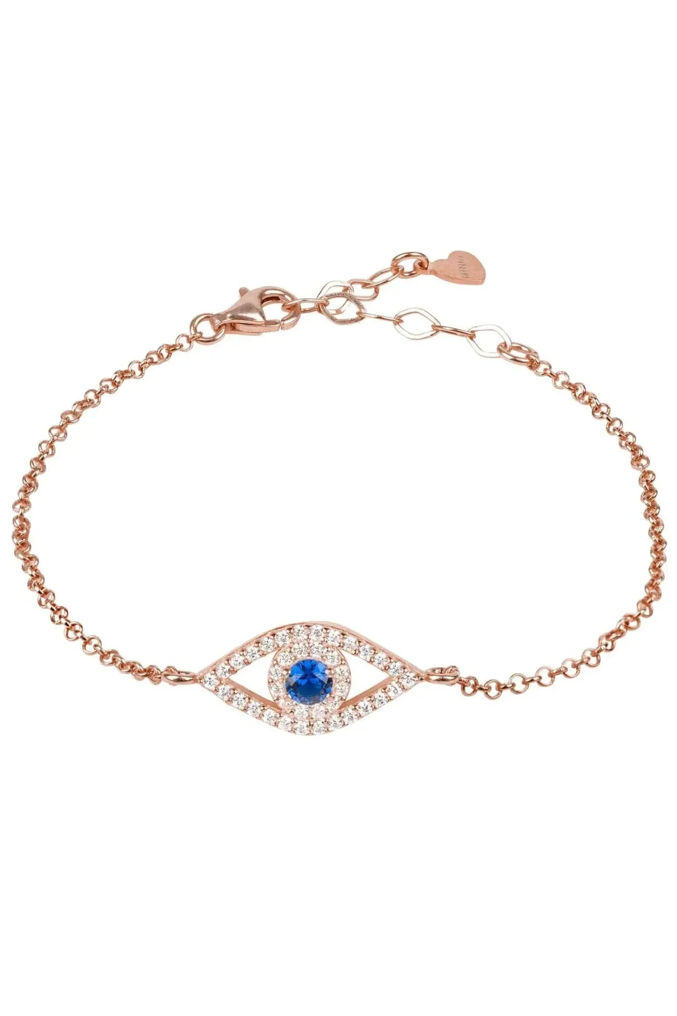 Evil Eye Elliptical Bracelet Blue Rosegold - LATELITA Bracelets
