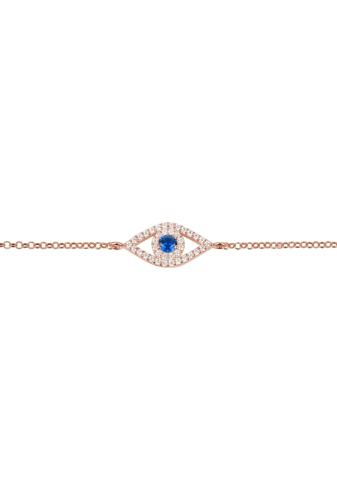 Evil Eye Elliptical Bracelet Blue Rosegold - LATELITA Bracelets