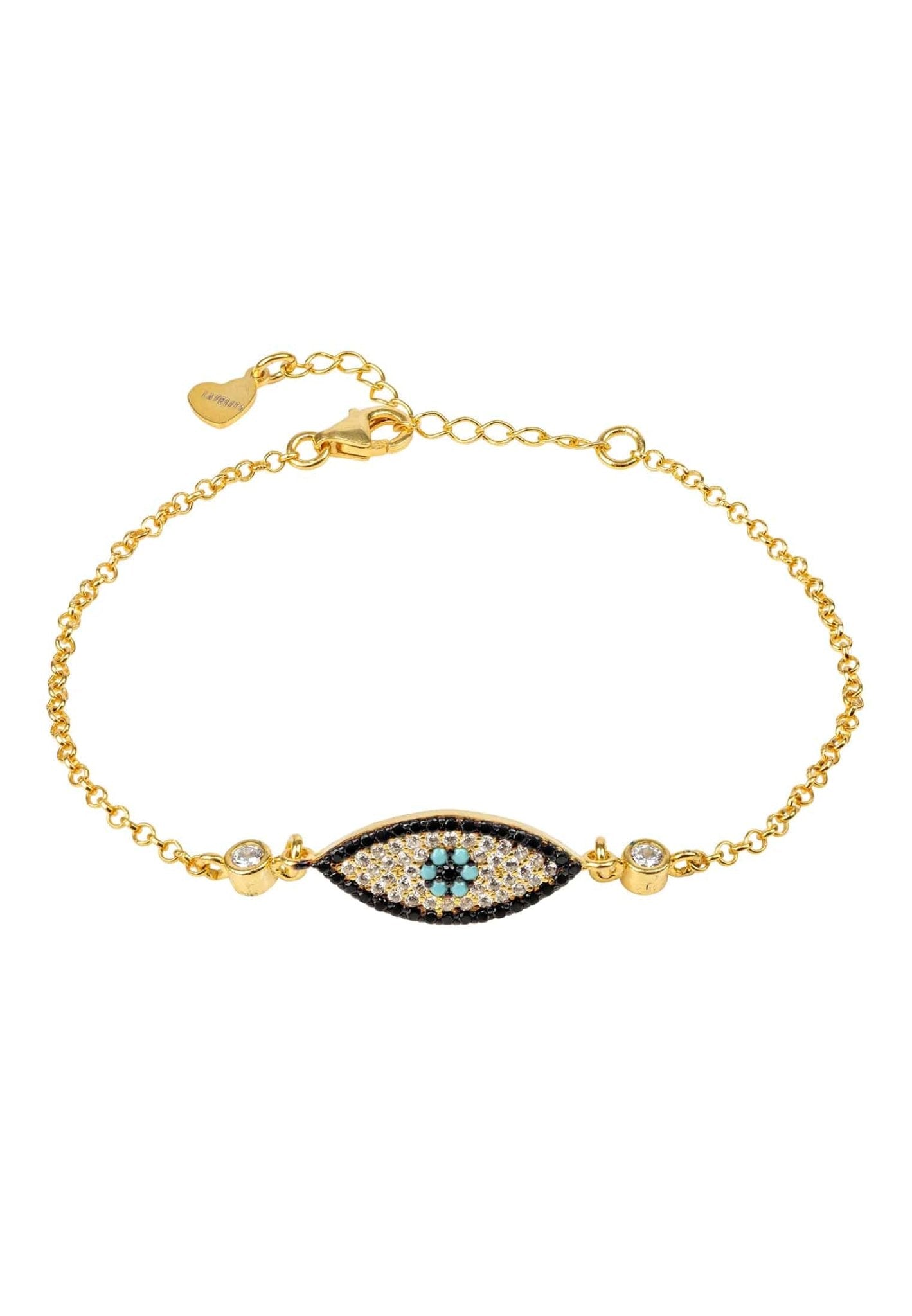 Evil Eye Elliptical Bracelet Gold - LATELITA Bracelets