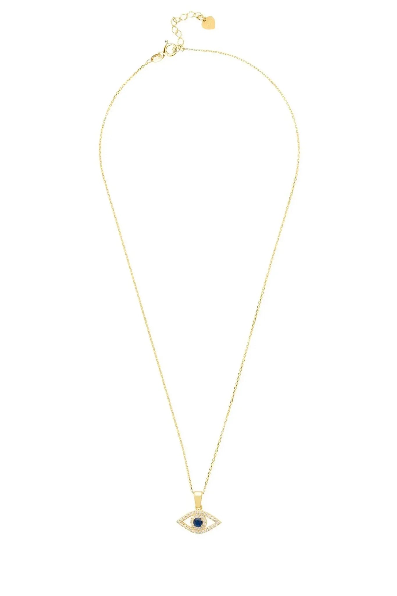 Evil Eye Elliptical Necklace Blue Gold - LATELITA Necklaces