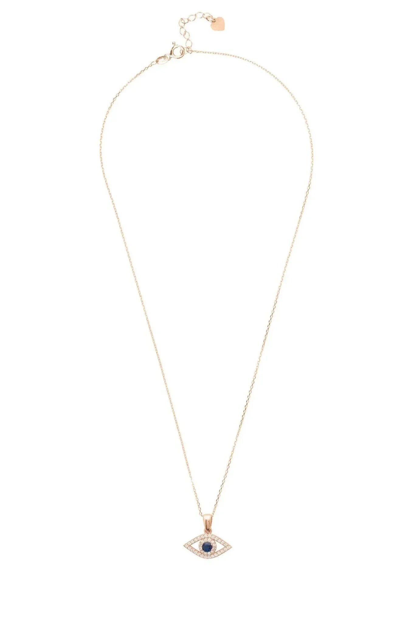 Evil Eye Elliptical Necklace Blue Rosegold - LATELITA Necklaces