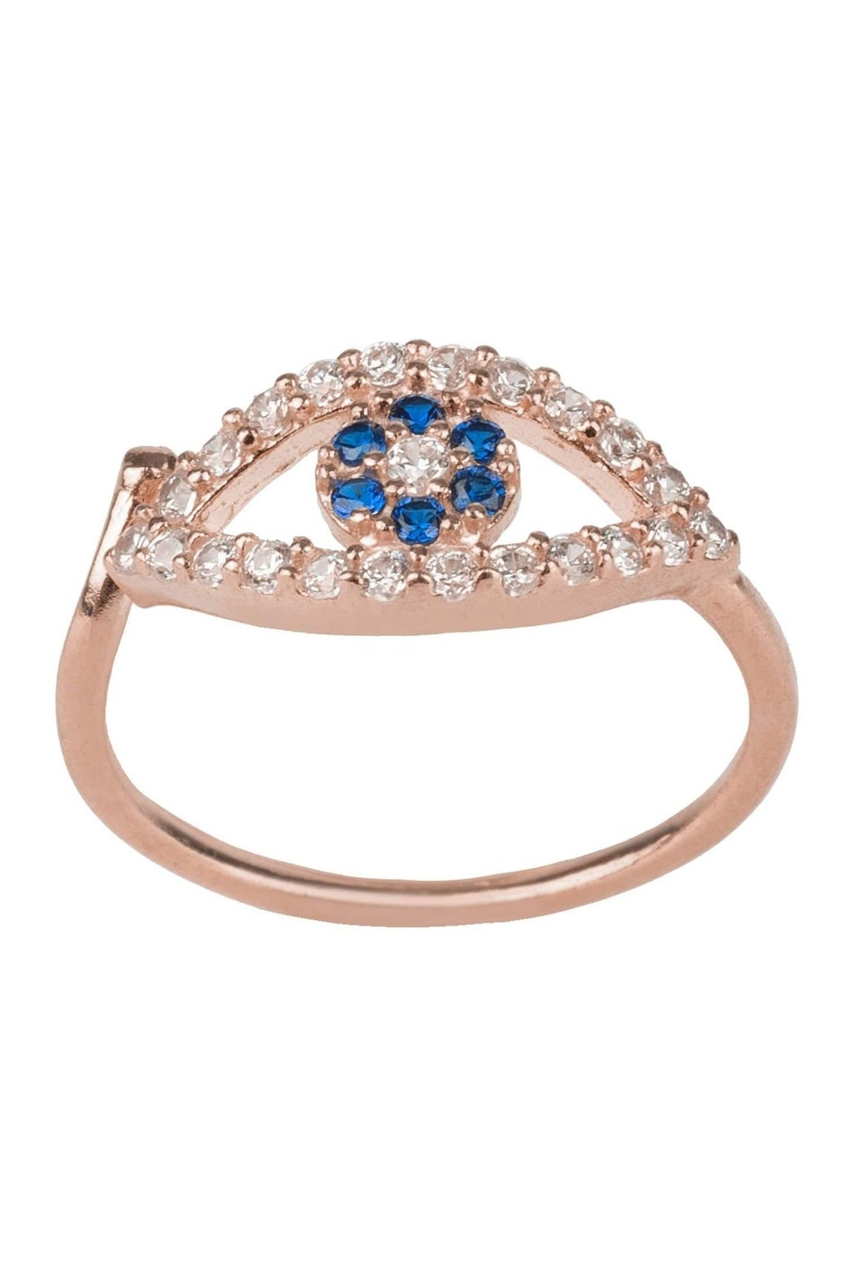 Evil Eye Midi Pinky Ring Rosegold - LATELITA Rings