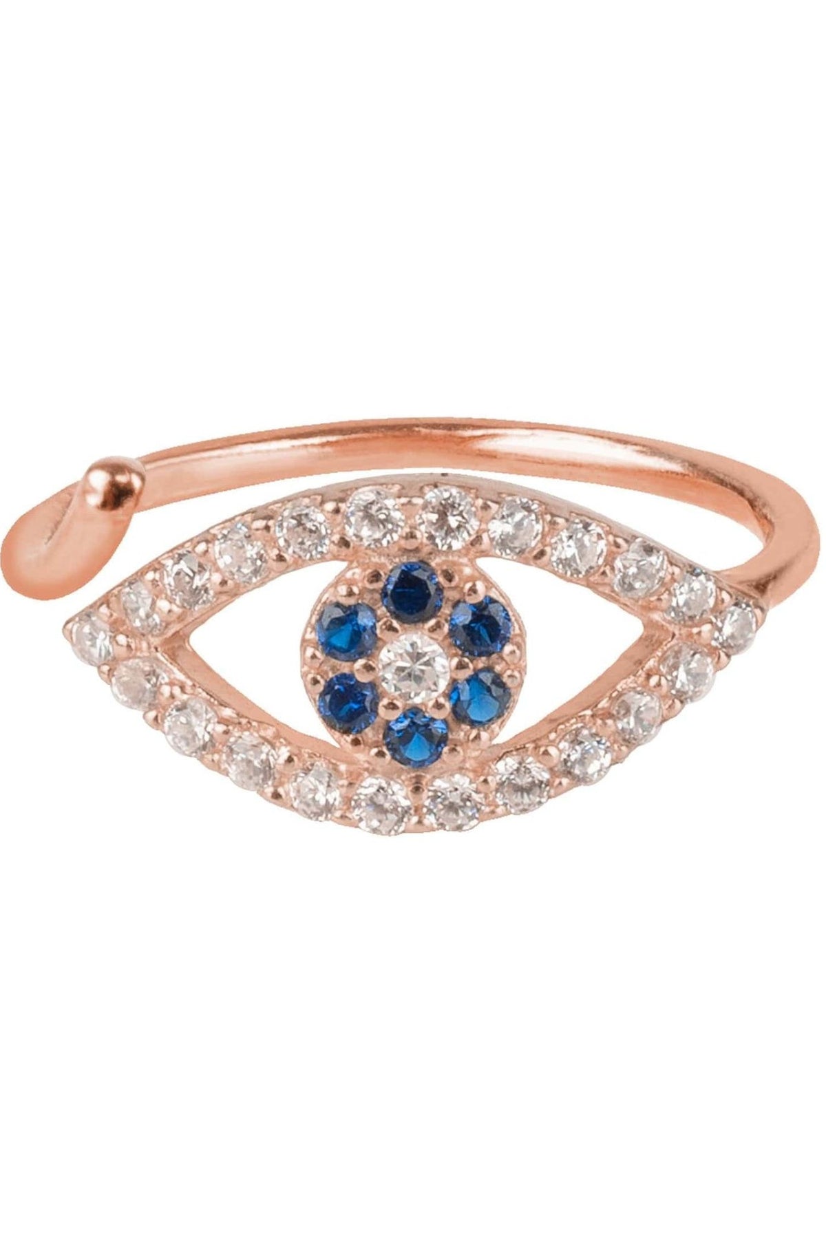 Evil Eye Midi Pinky Ring Rosegold - LATELITA Rings