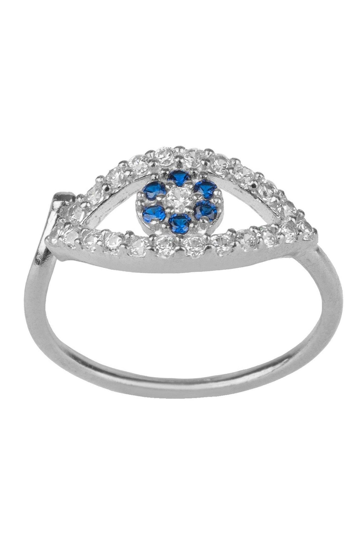 Evil Eye Midi Pinky Ring Silver - LATELITA Rings