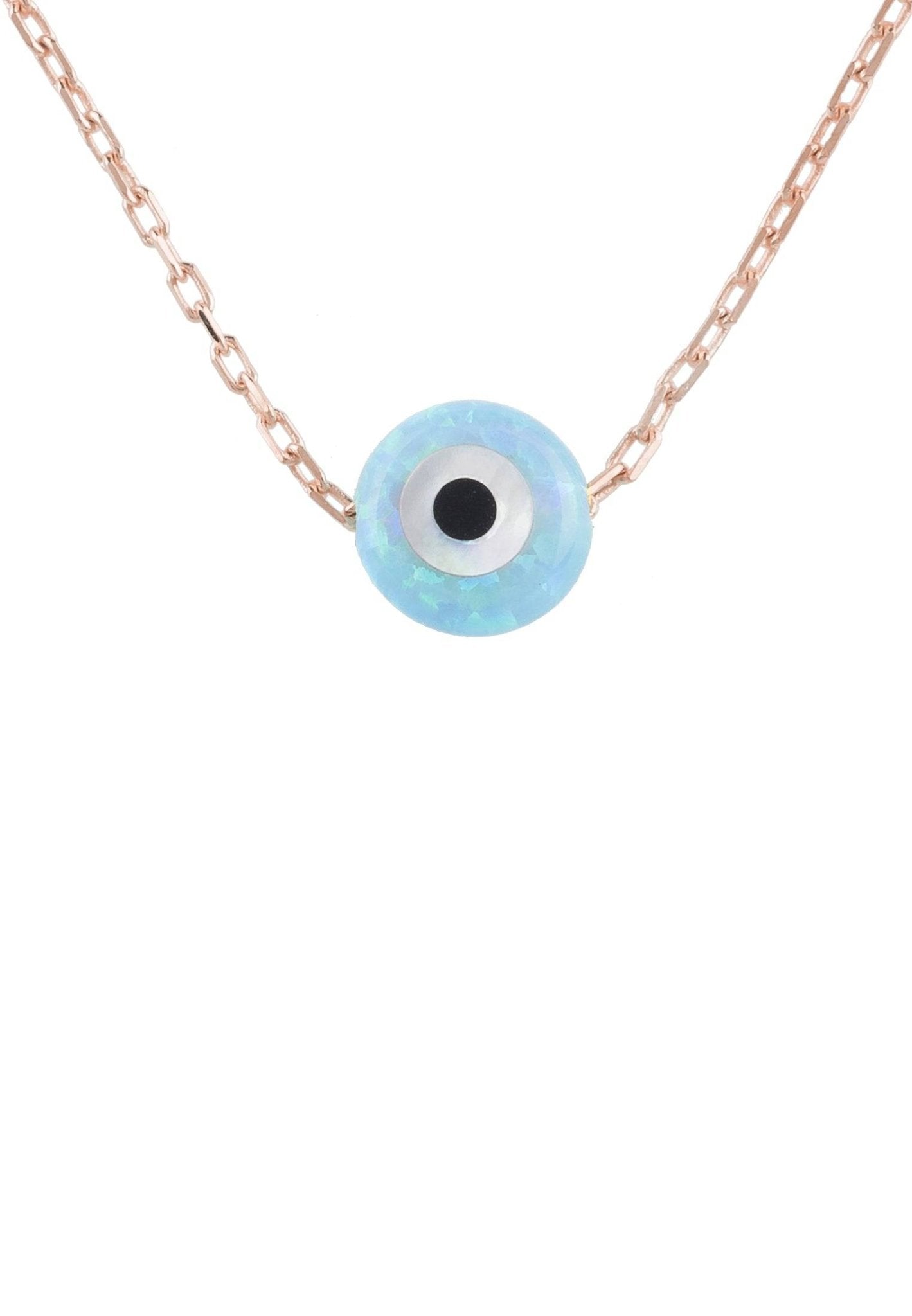 Evil Eye Mini Opalite Necklace Rosegold - LATELITA Necklaces