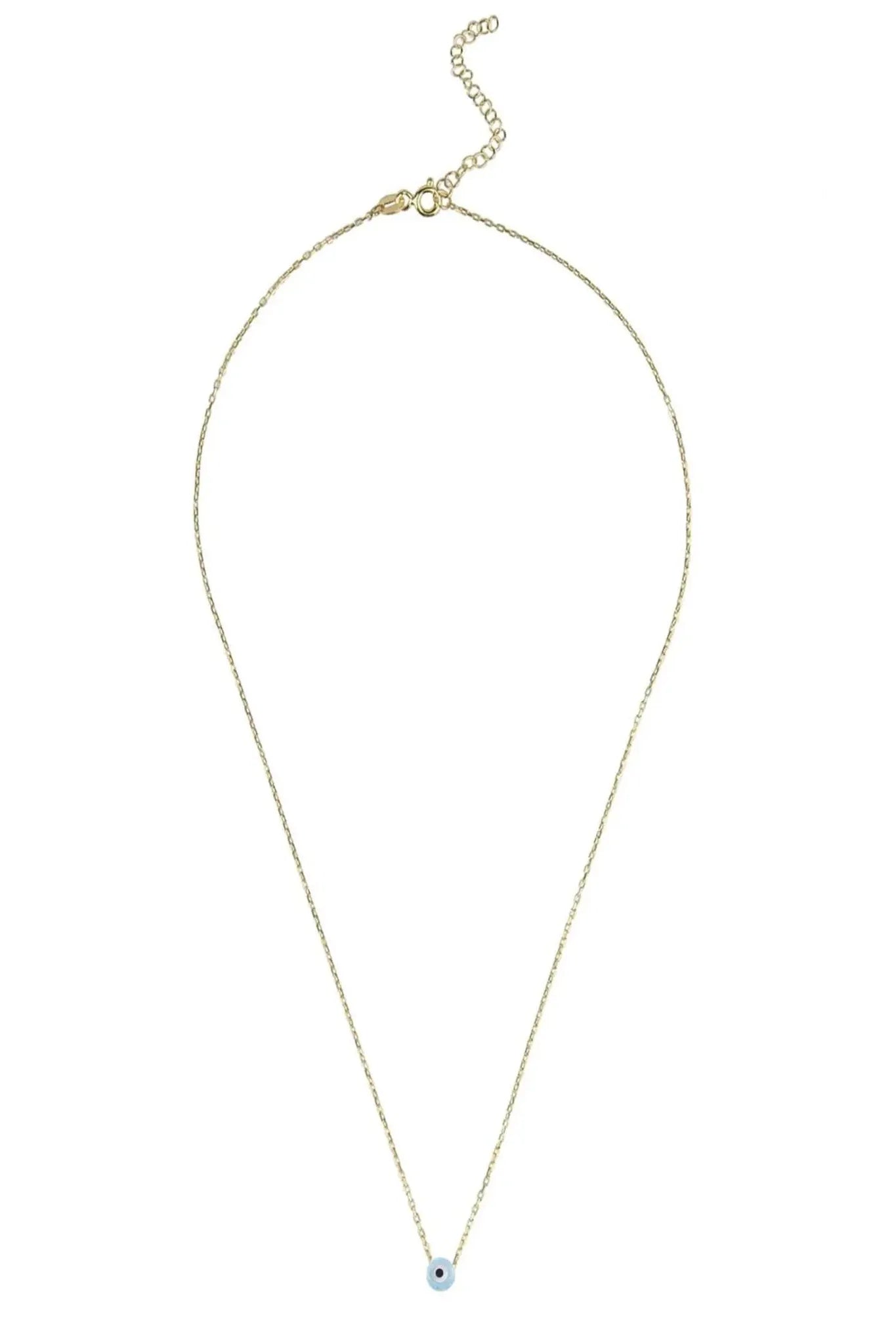 Evil Eye Mini Opalite Pendant Necklace Gold - LATELITA Necklaces