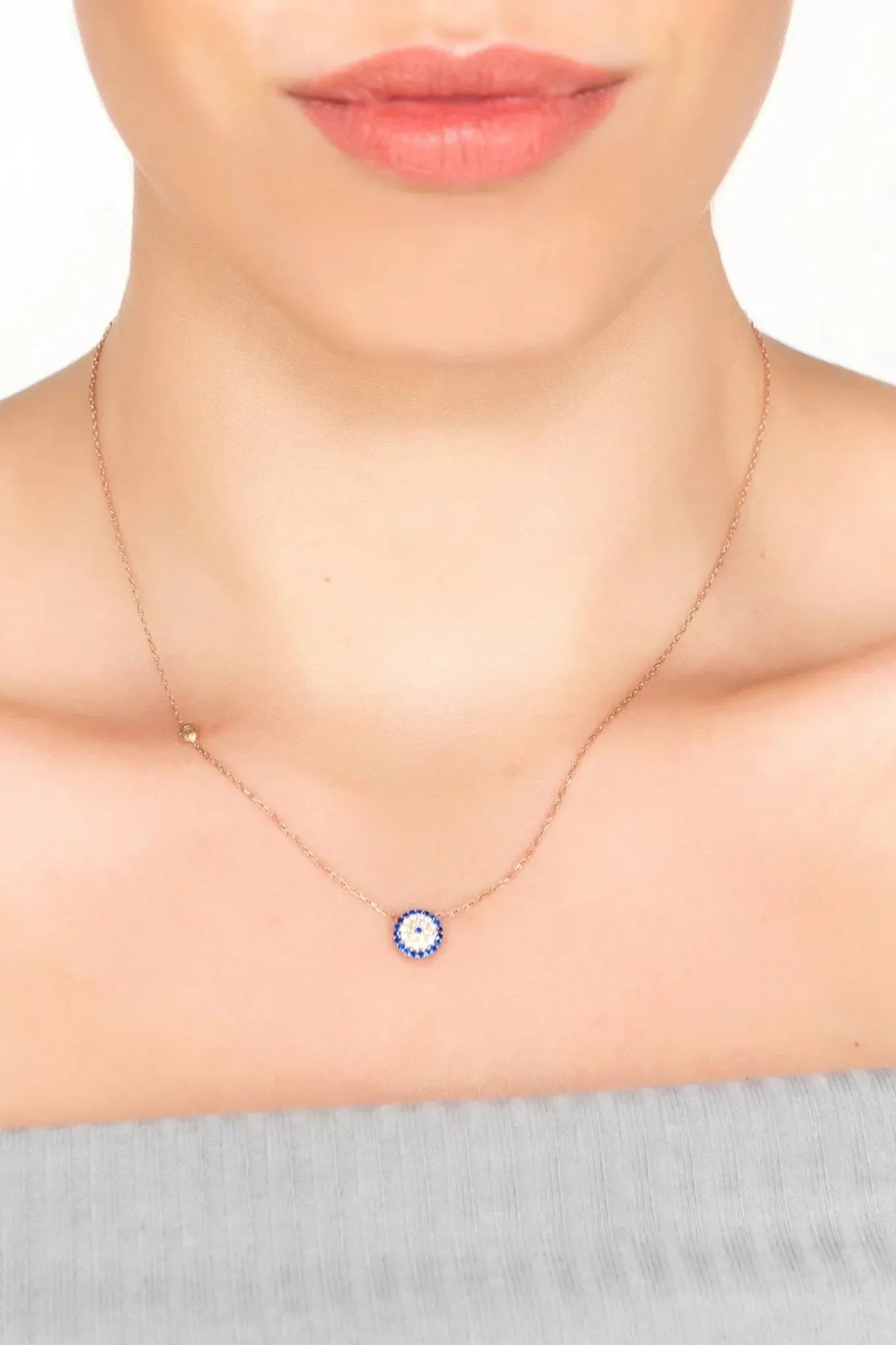 Evil Eye Necklace Rosegold - LATELITA Necklaces