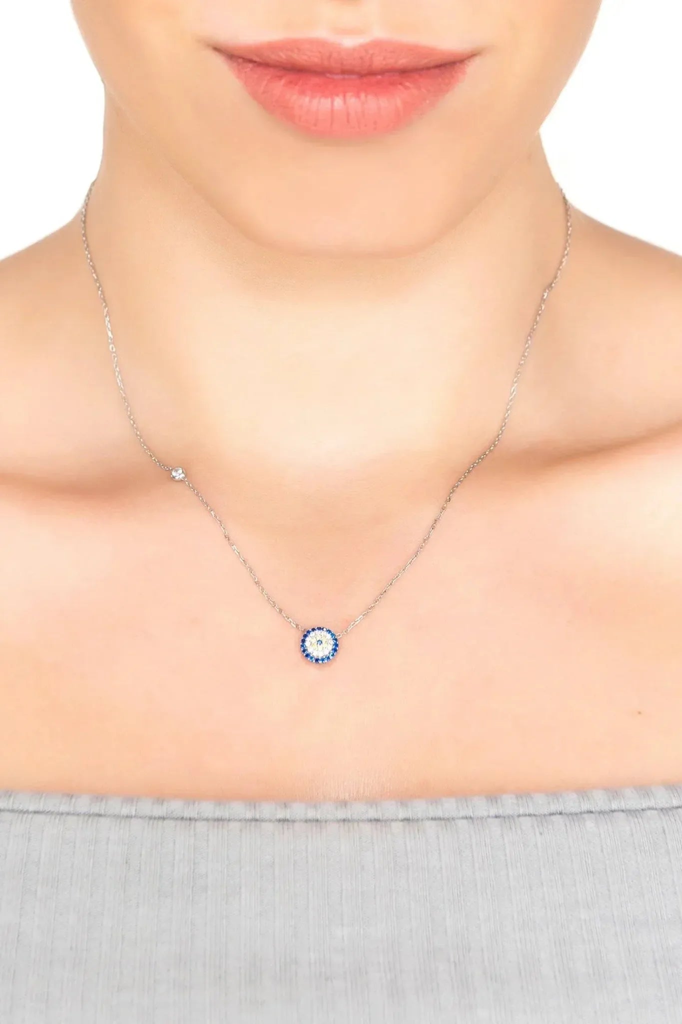 Evil Eye Necklace Silver - LATELITA Necklaces