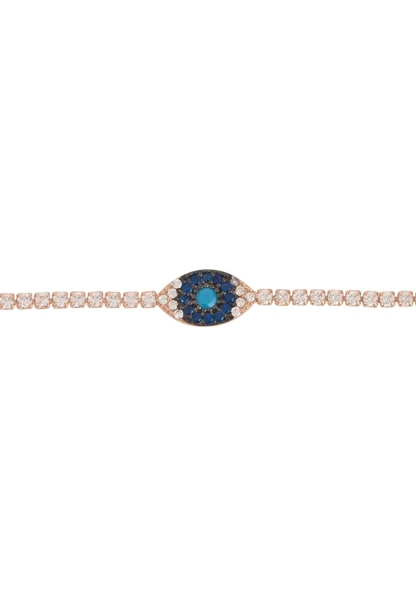 Evil Eye Tennis Bracelet Turquoise Rosegold - LATELITA Bracelets