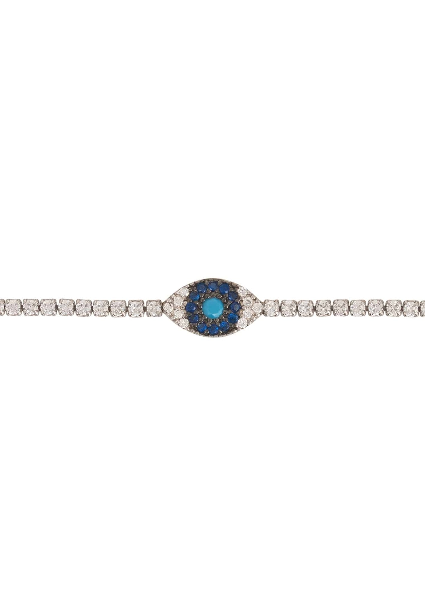 Evil Eye Tennis Bracelet Turquoise Silver - LATELITA Bracelets