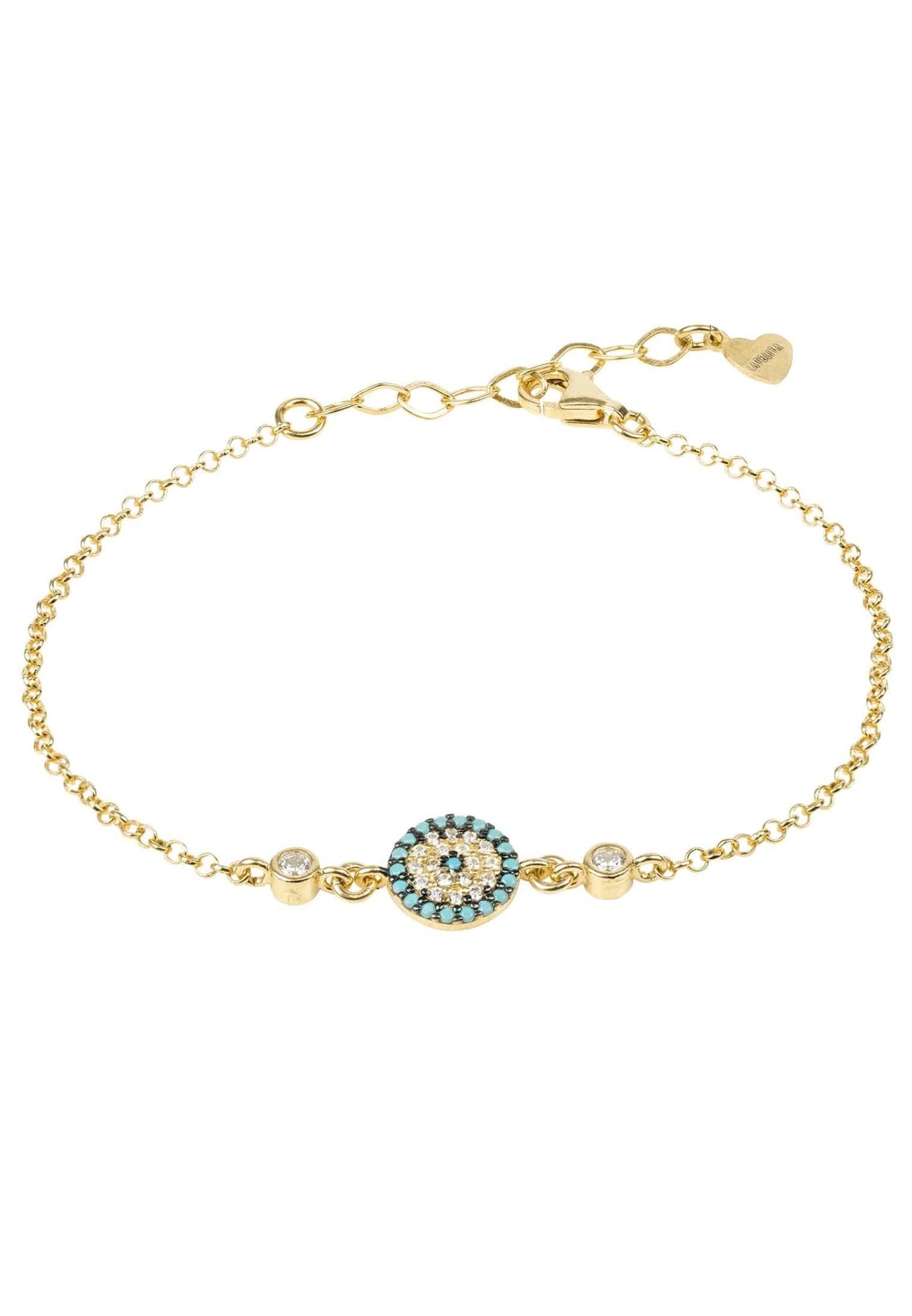Evil Eye Turquoise Blue Gemstone Bracelet Gold - LATELITA Bracelets