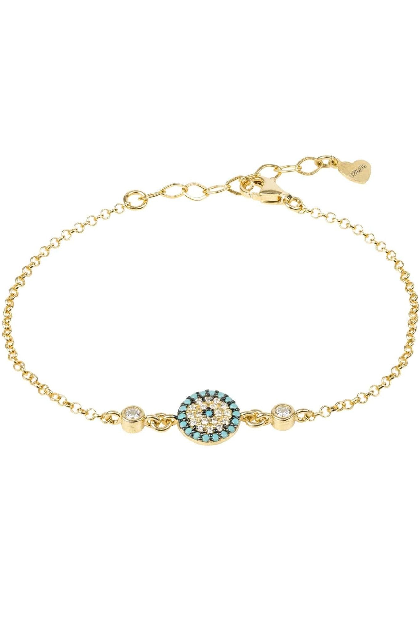 Evil Eye Turquoise Blue Gemstone Bracelet Gold - LATELITA Bracelets