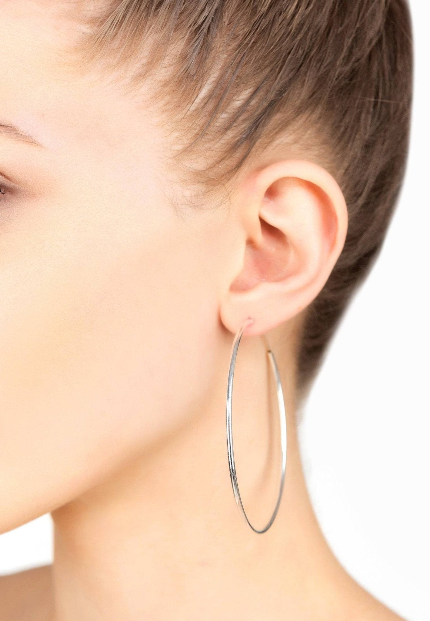 Extra Large Silver Hoop Earrings - LATELITA Earrings