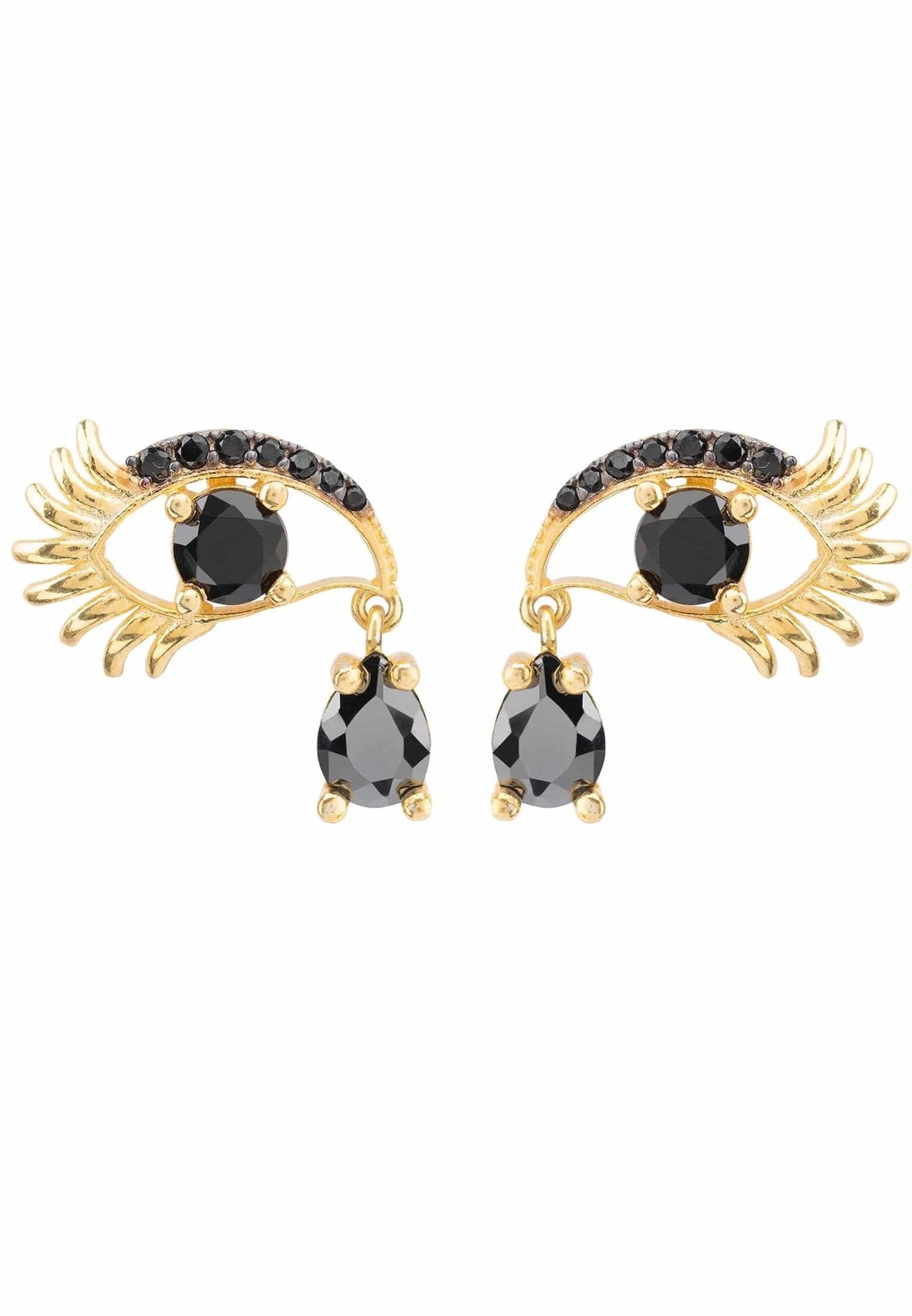Eye Of Horus Earrings Black Gold - LATELITA Earrings