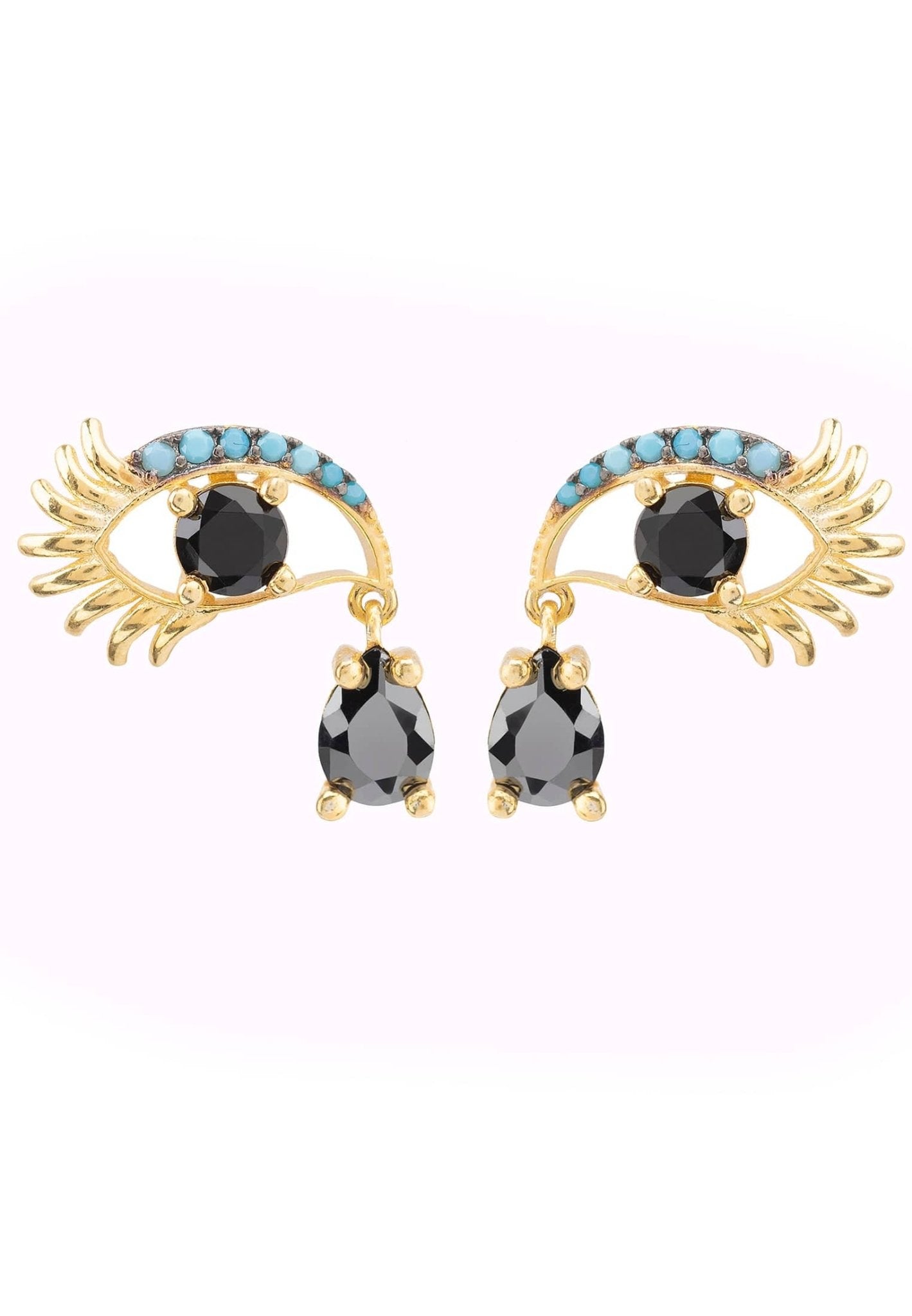 Eye Of Horus Earrings Blue Gold - LATELITA Earrings