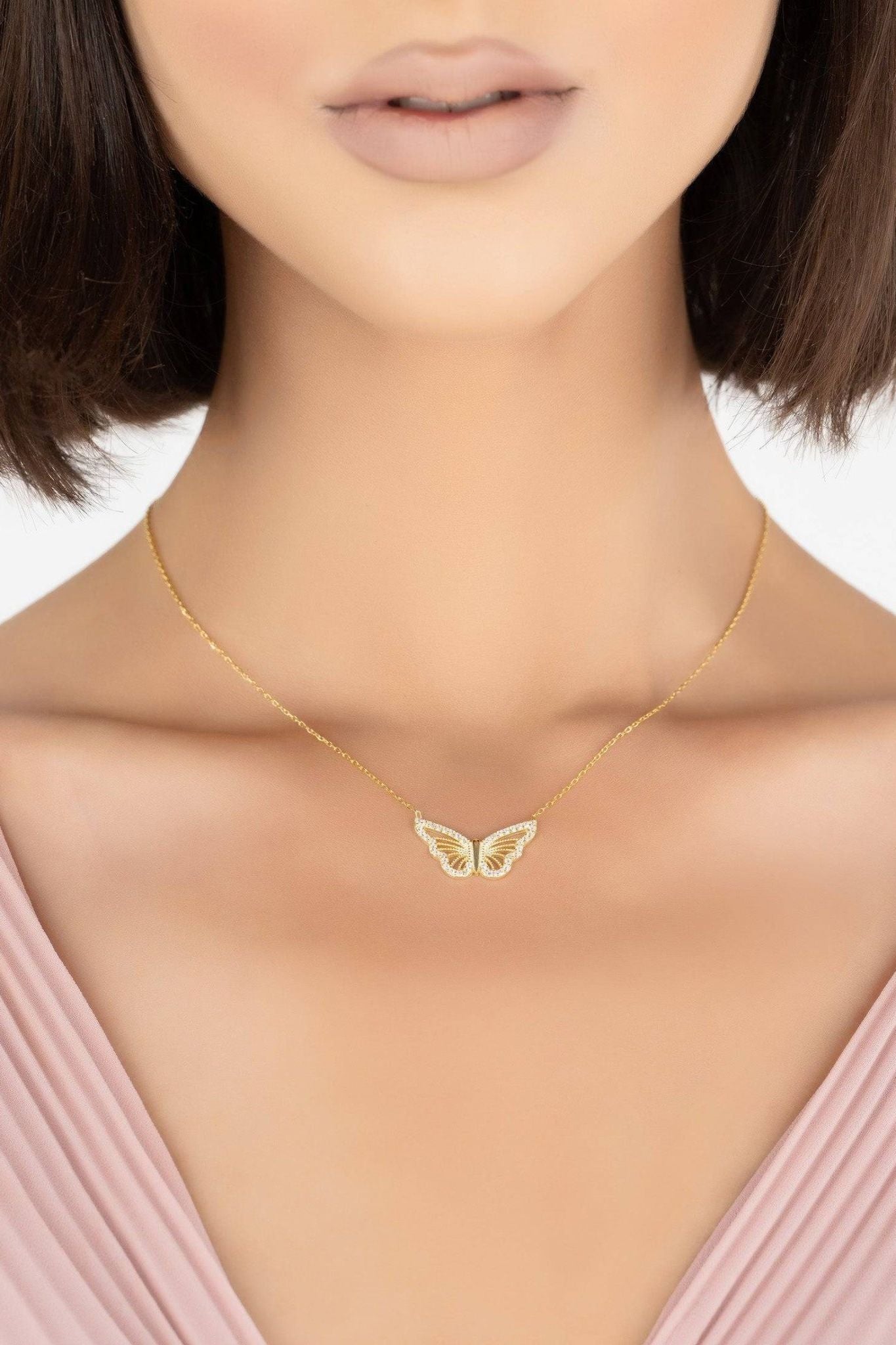 Filigree Butterfly Necklace Gold - LATELITA Necklaces