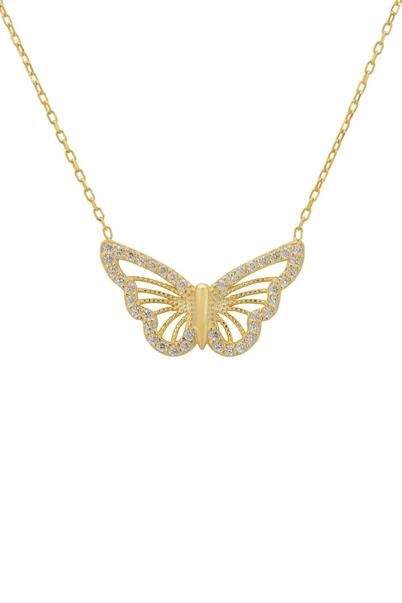 Filigree Butterfly Necklace Gold - LATELITA Necklaces