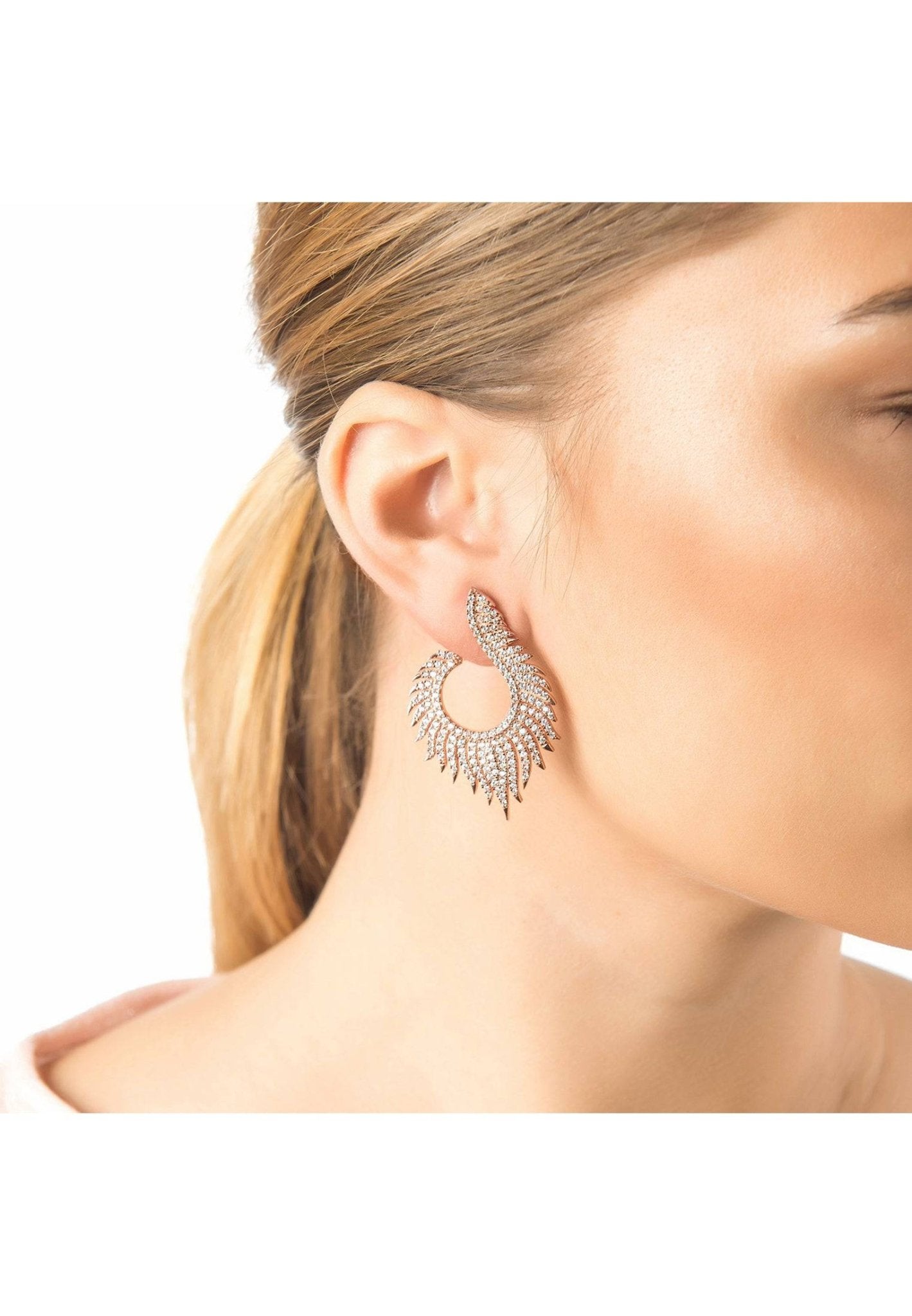 Flame Hoop Earrings Rosegold - LATELITA Earrings