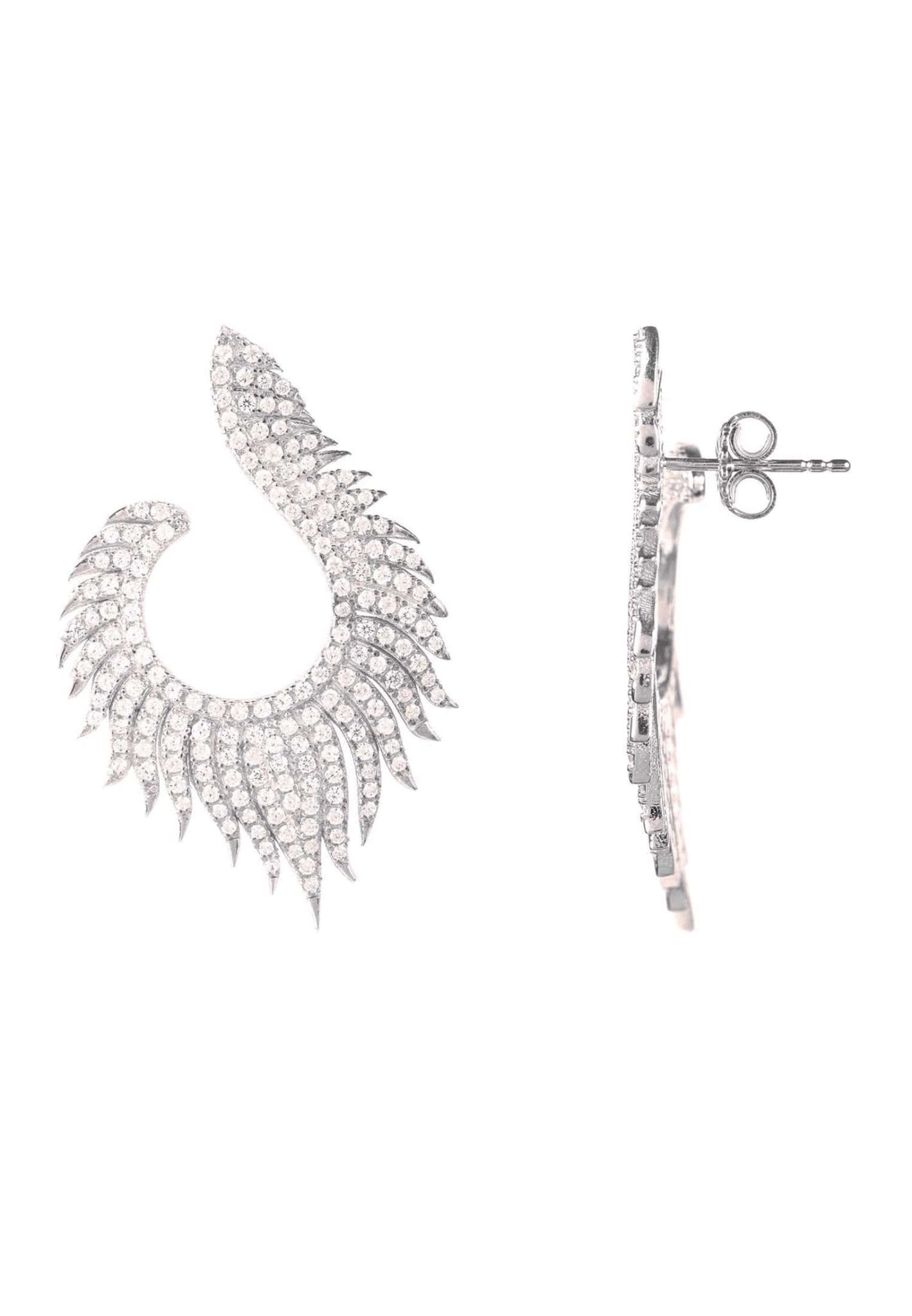 Flame Hoop Earrings Silver - LATELITA Earrings