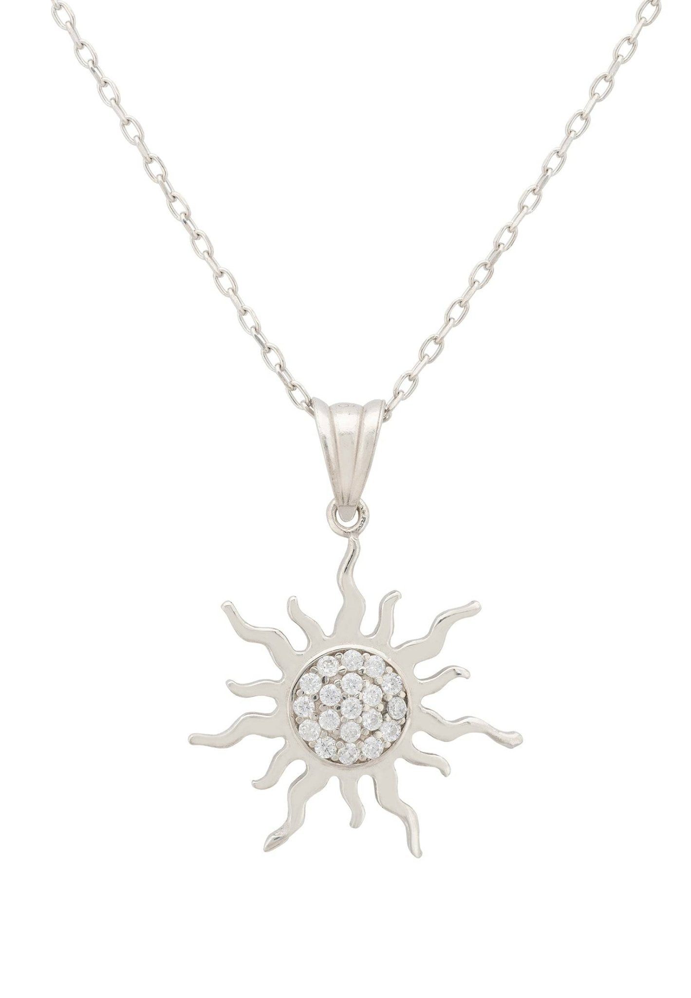 Flaming Sun Necklace Silver - LATELITA Necklaces