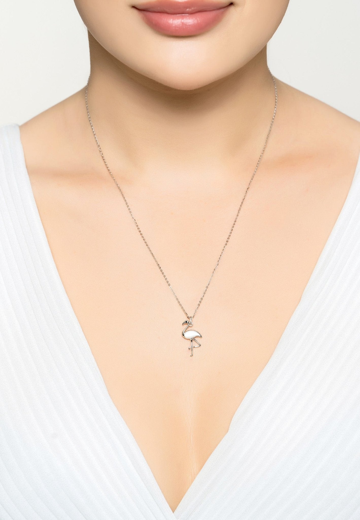 Flamingo Pearl Necklace Silver - LATELITA Necklaces