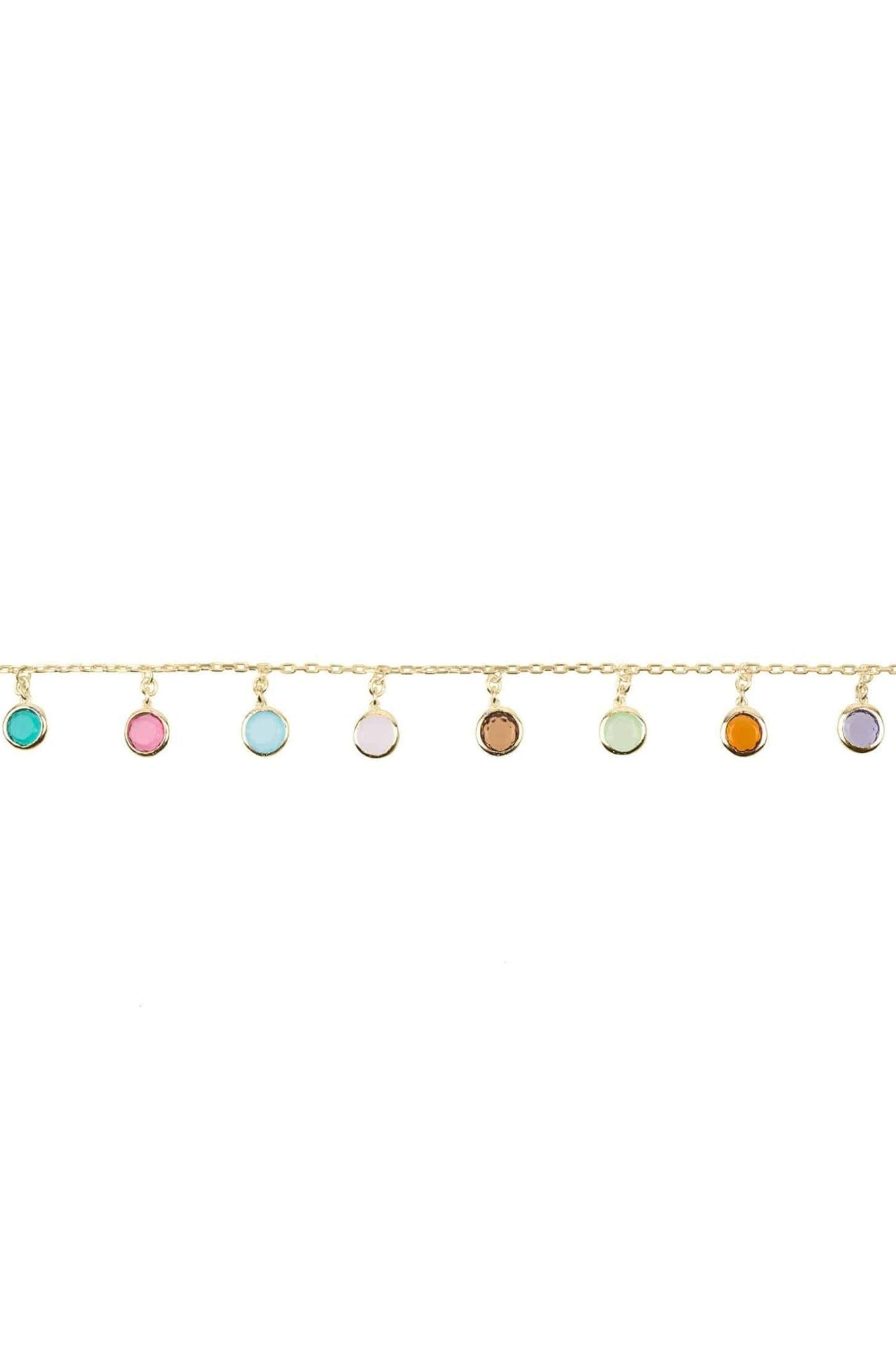 Florence Multi Coloured Gemstone Bracelet Gold - LATELITA Bracelets