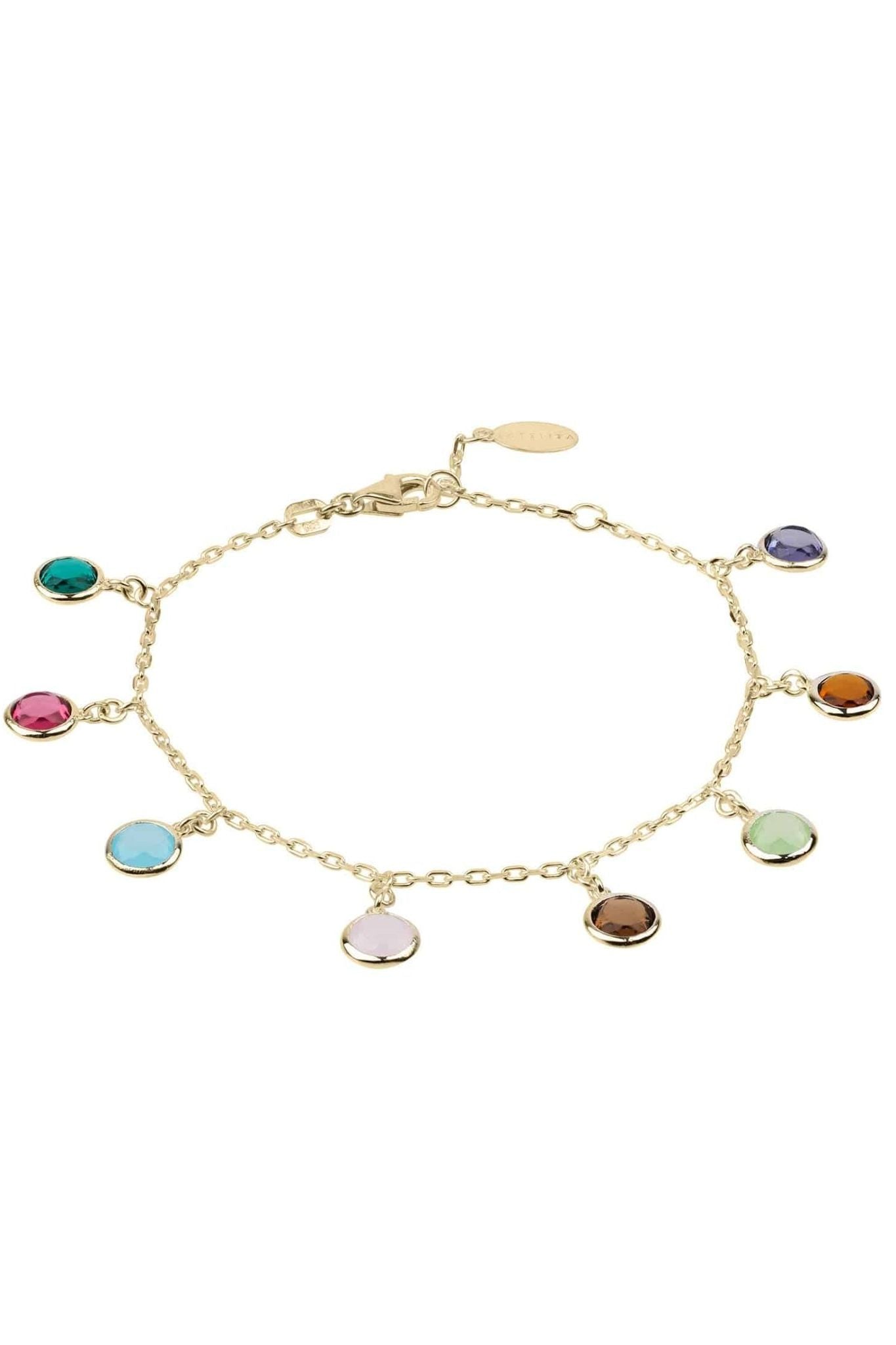 Florence Multi Coloured Gemstone Bracelet Gold - LATELITA Bracelets