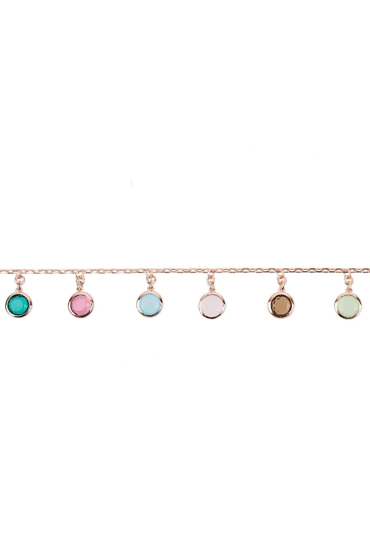 Florence Multi Coloured Gemstone Bracelet Rosegold - LATELITA Bracelets