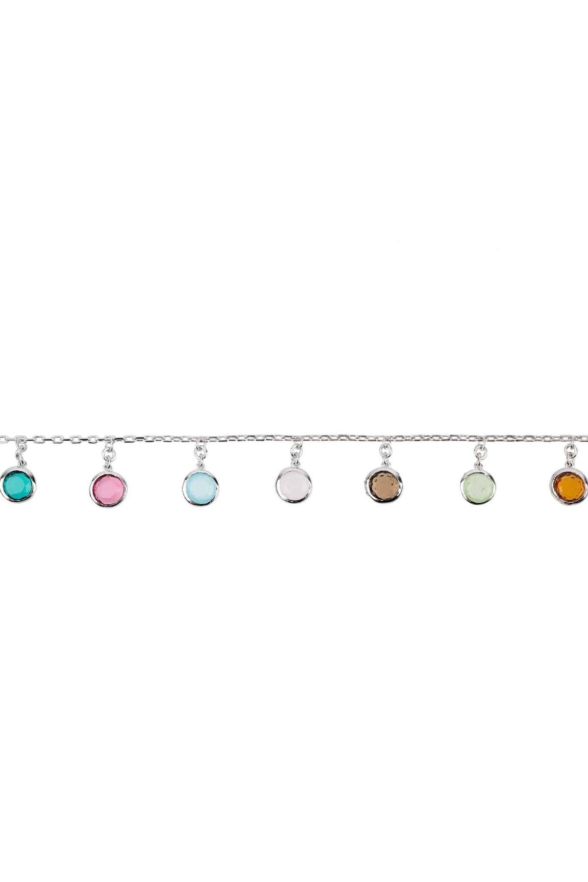 Florence Multi Coloured Gemstone Bracelet Silver - LATELITA Bracelets