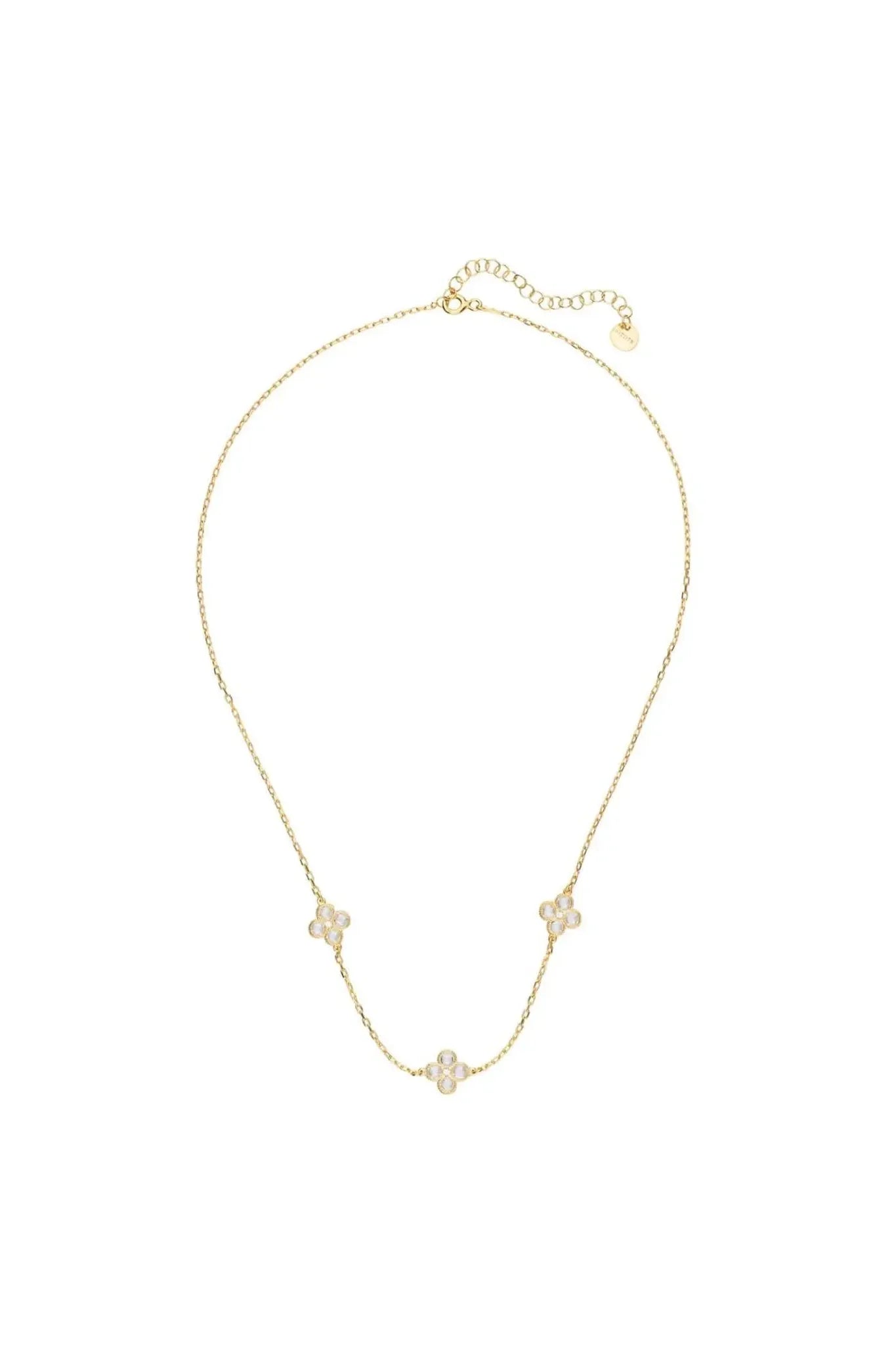 Flower Clover Triple Choker Necklace Gold - LATELITA Necklaces