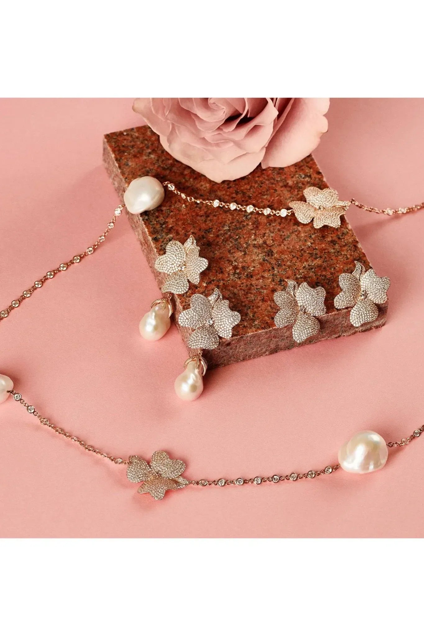 Flower Large Stud Earrings Rose Gold - LATELITA Earrings