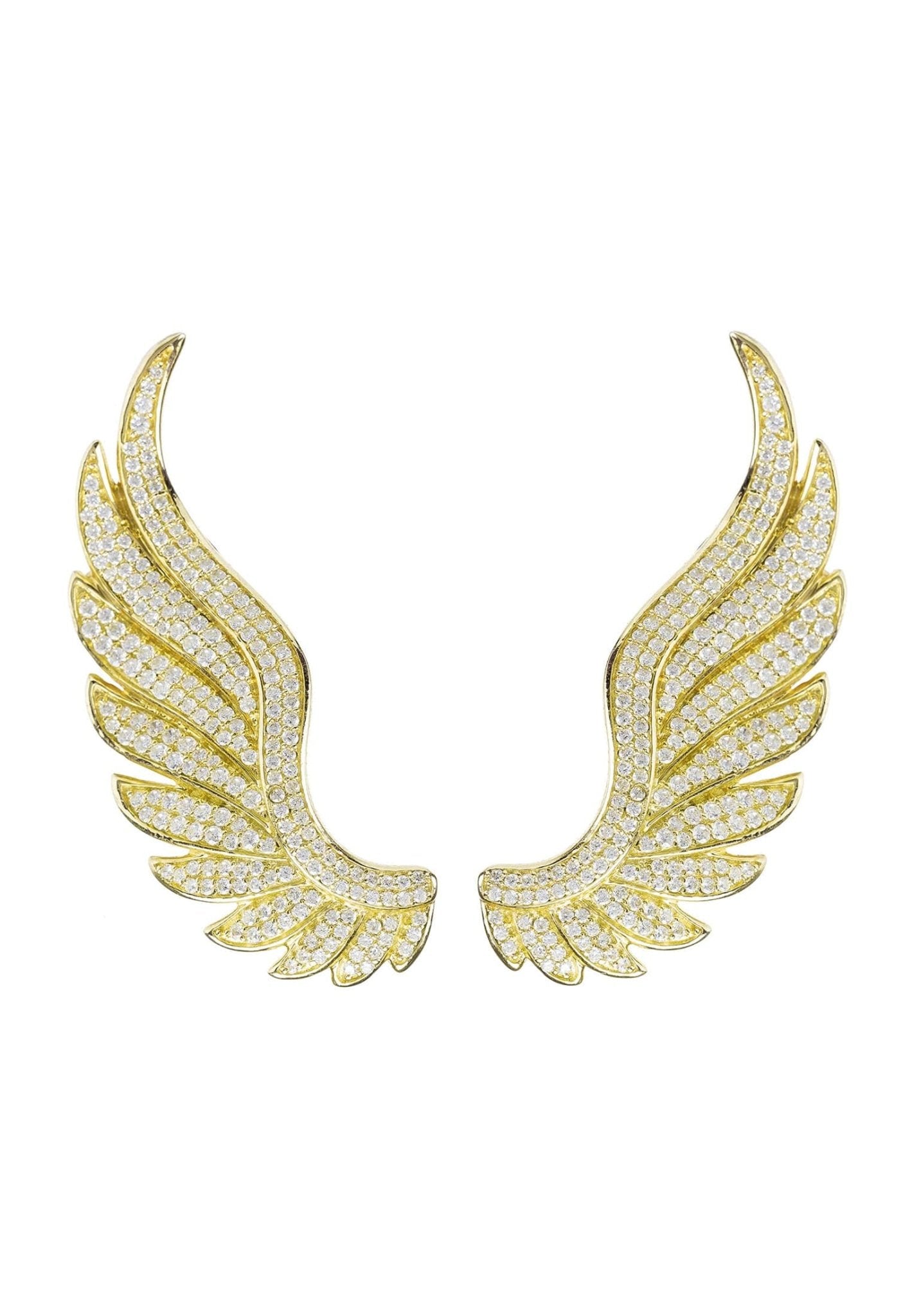 Gabriel Angel Wing Ear Climber Gold - LATELITA Earrings