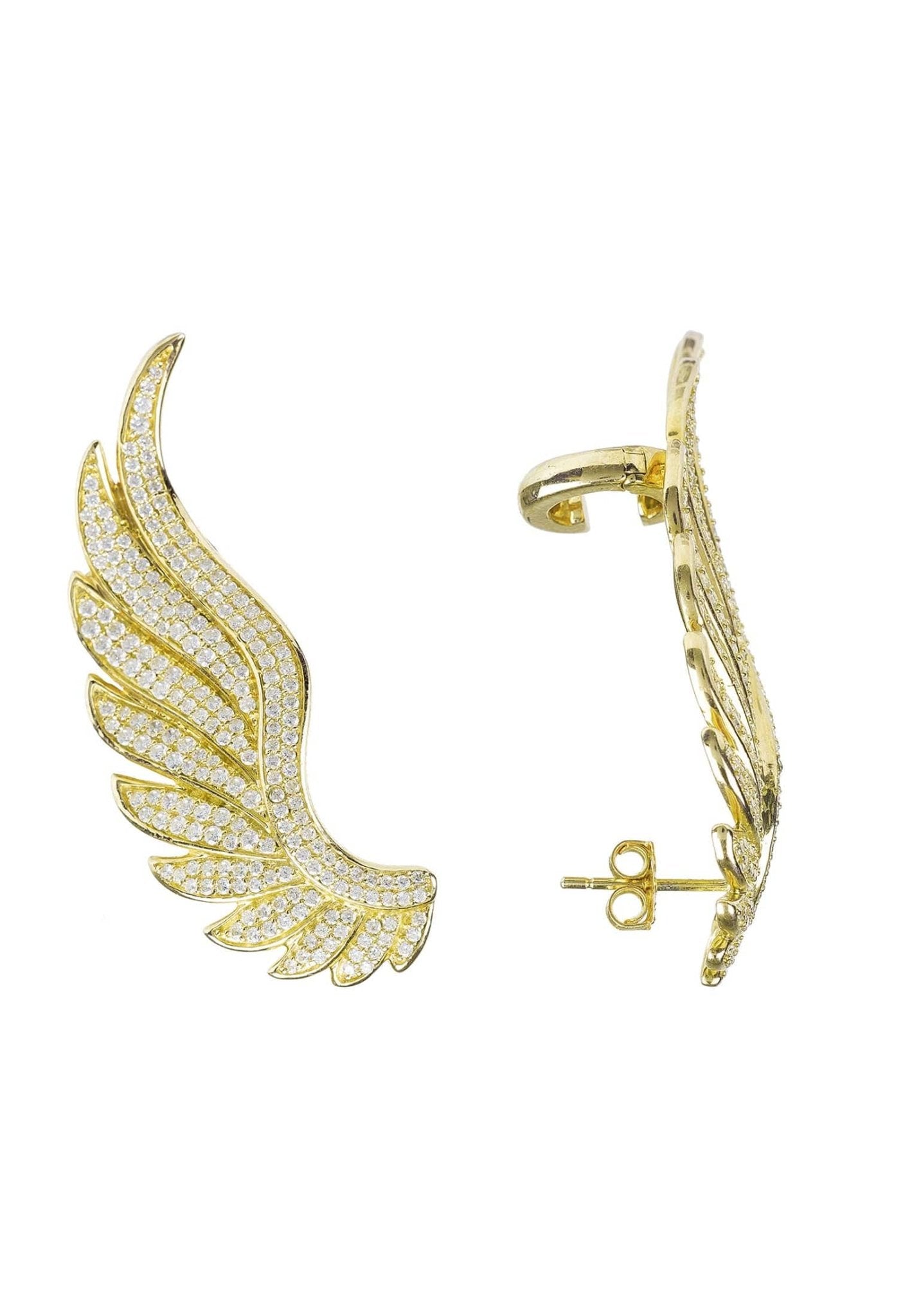 Gabriel Angel Wing Ear Climber Gold - LATELITA Earrings