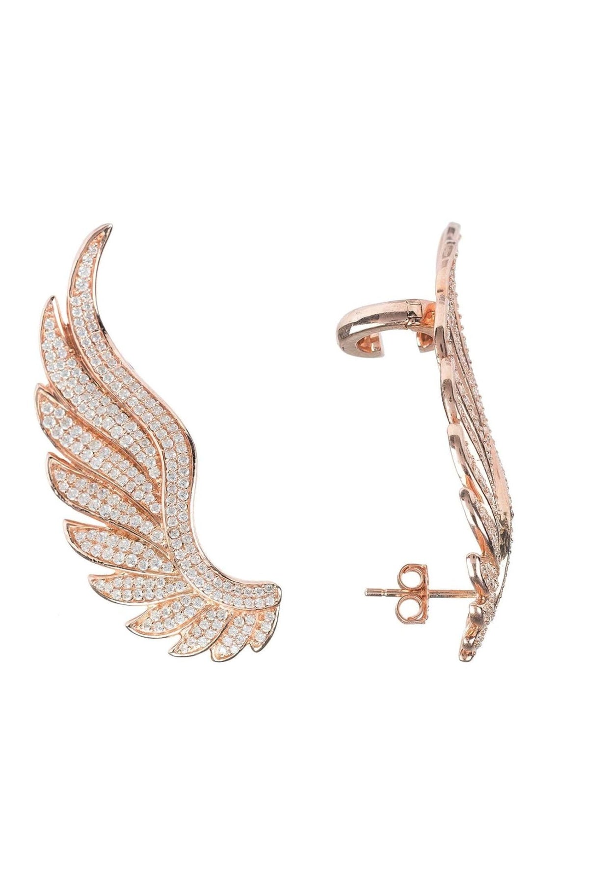 Gabriel Angel Wing Ear Climber Rosegold - LATELITA Earrings