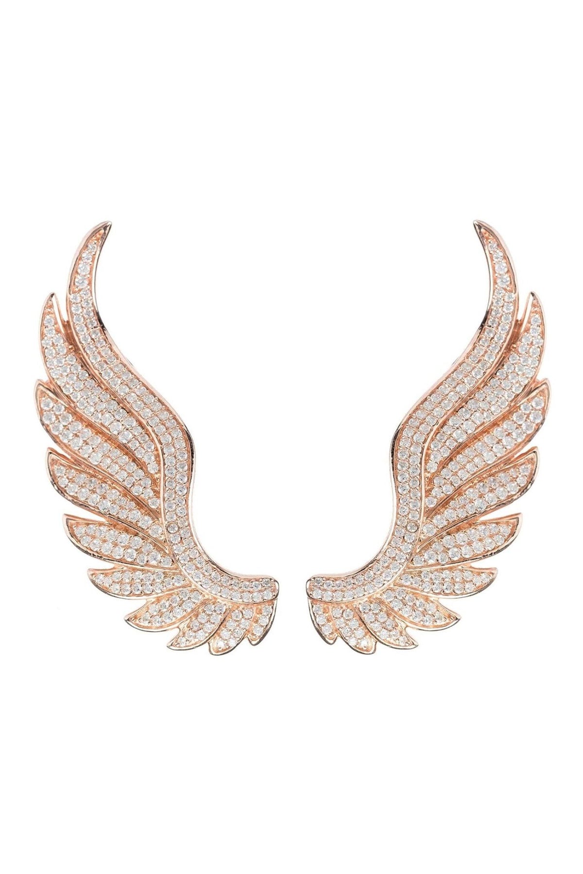 Gabriel Angel Wing Ear Climber Rosegold - LATELITA Earrings