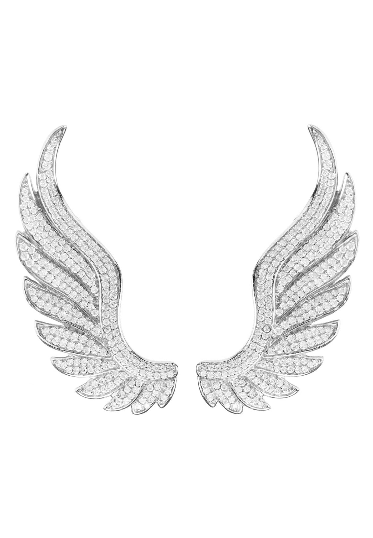 Gabriel Angel Wing Ear Climber Silver - LATELITA Earrings