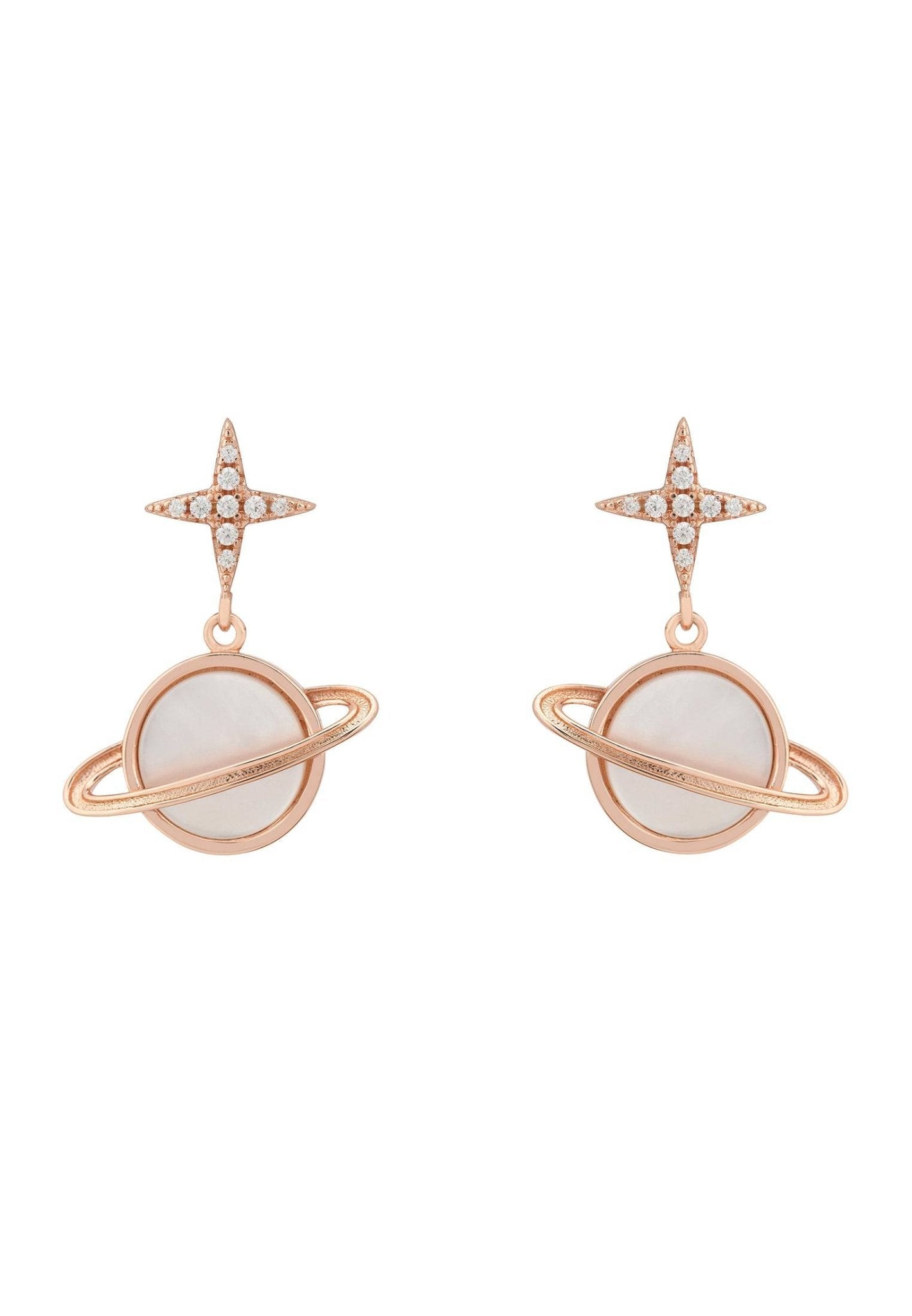 Galaxy Mother Of Pearl Drop Earrings Rosegold - LATELITA Earrings
