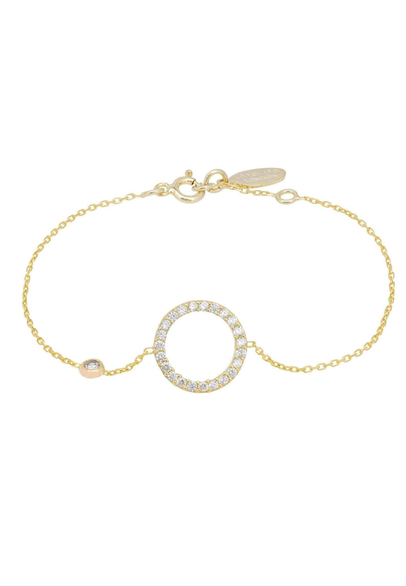 Halo Sparkling Circle Bracelet Gold - LATELITA Bracelets