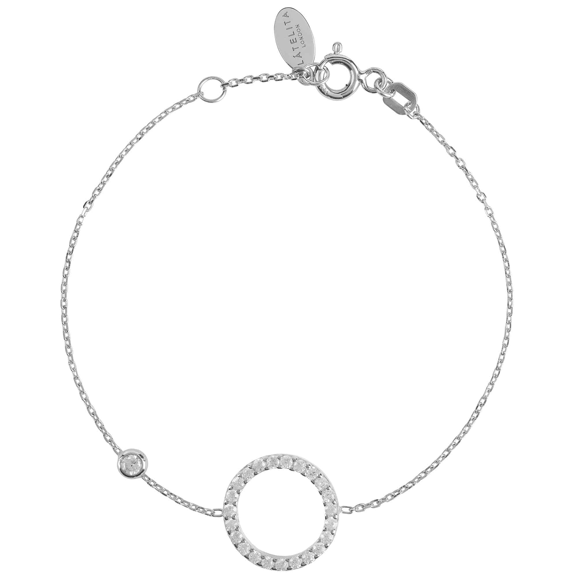 Halo Sparkling Circle Bracelet Silver - LATELITA Bracelets