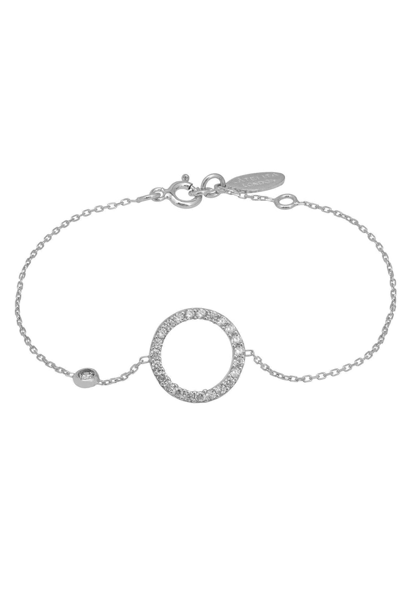 Halo Sparkling Circle Bracelet Silver - LATELITA Bracelets