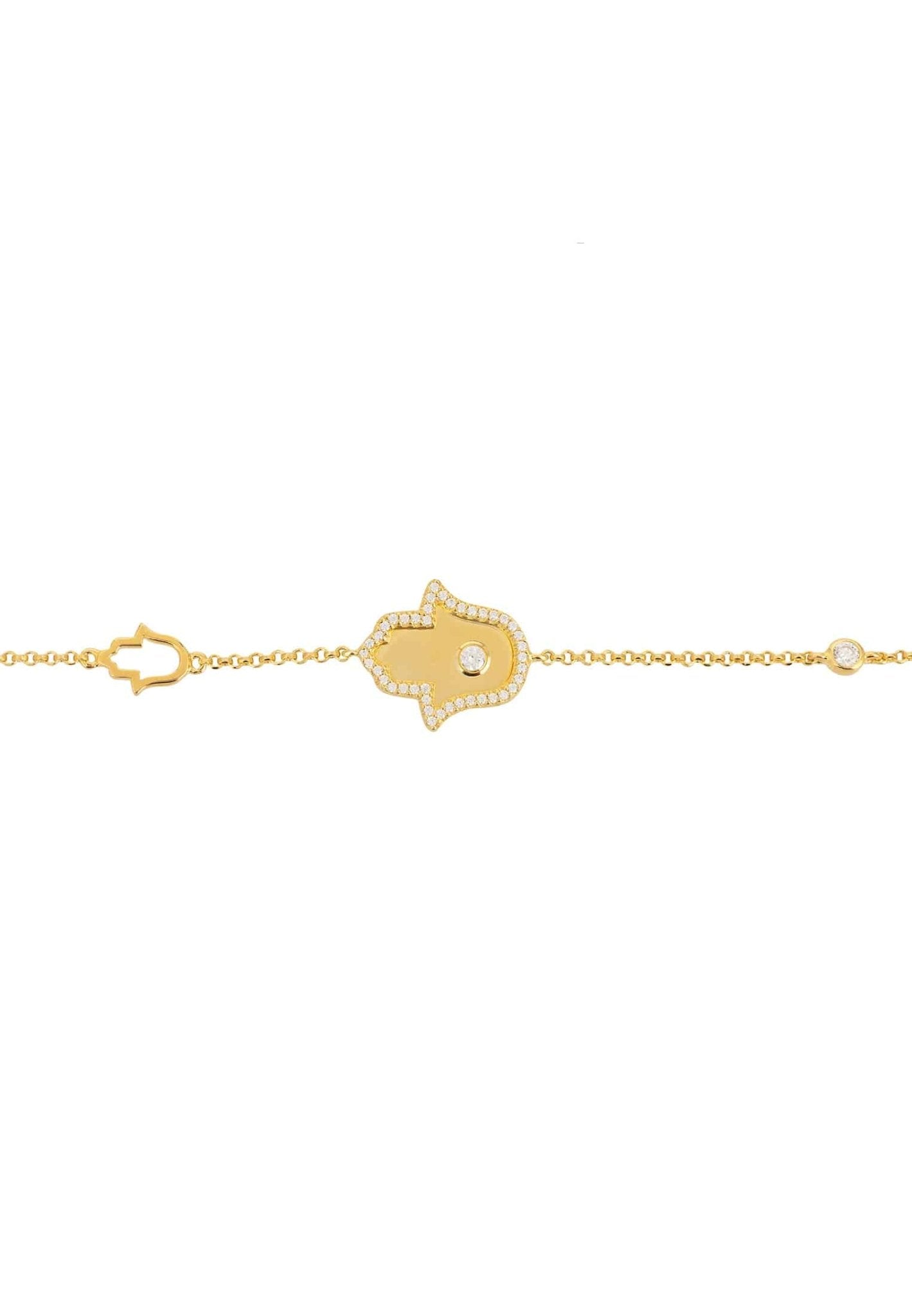 Hamsa Hand Metallic Charm Bracelet Gold - LATELITA Bracelet