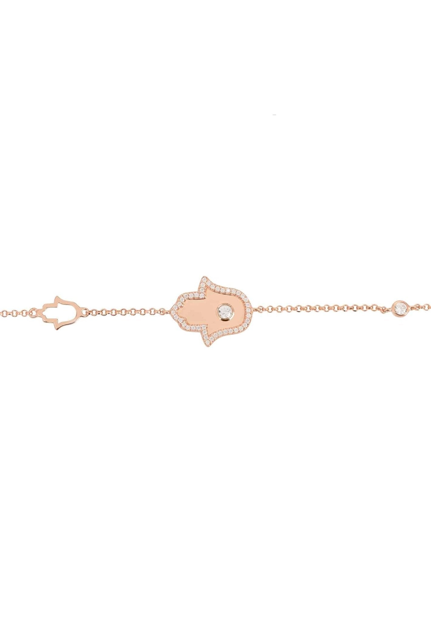 Hamsa Hand Metallic Charm Bracelet Rosegold - LATELITA Bracelet