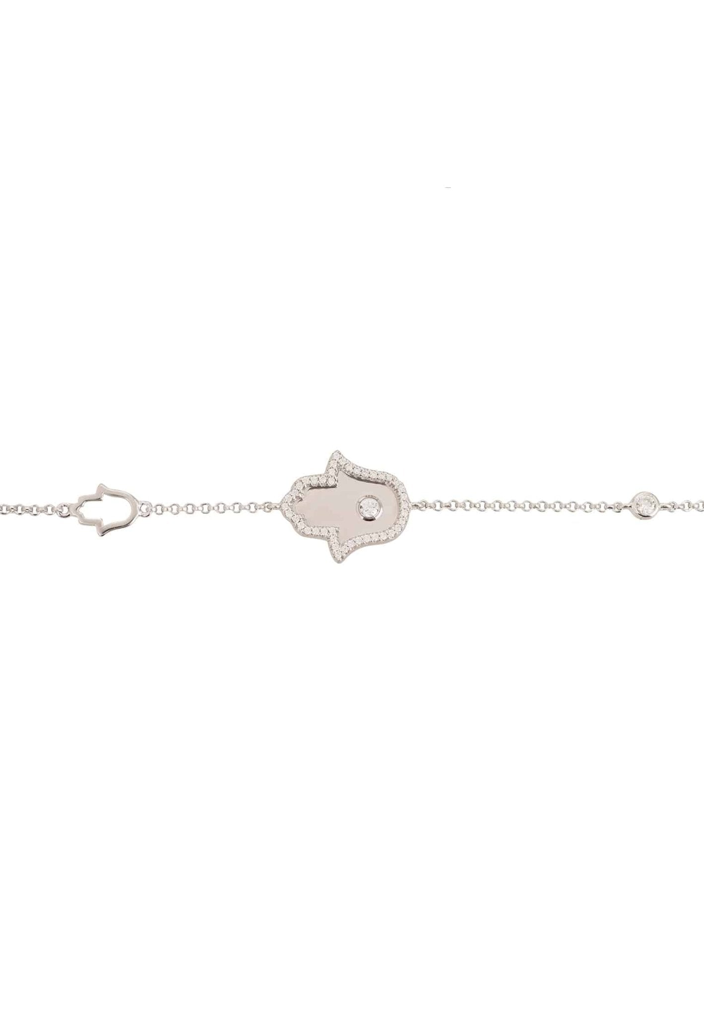 Hamsa Hand Metallic Charm Bracelet Silver - LATELITA Bracelet