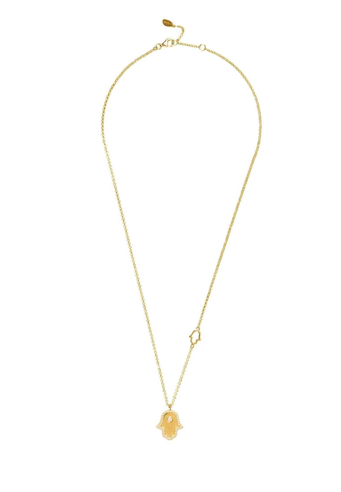 Hamsa Hand Metallic Charm Necklace Gold - LATELITA Necklaces