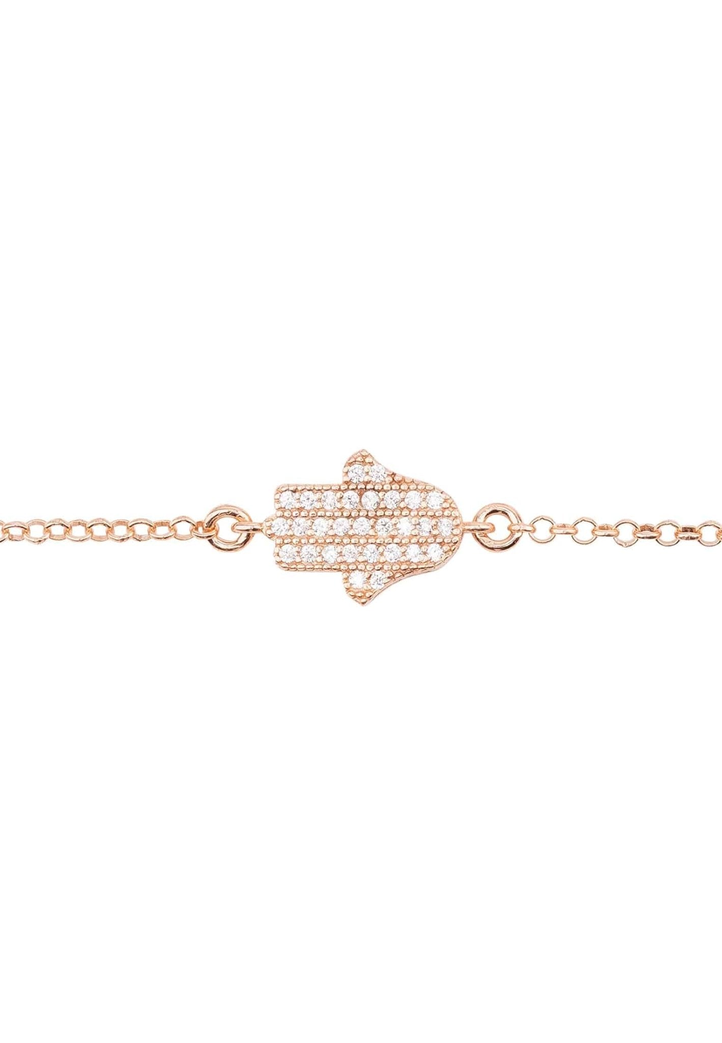 Hamsa Lucky Charm Bracelet Rosegold - LATELITA Bracelets