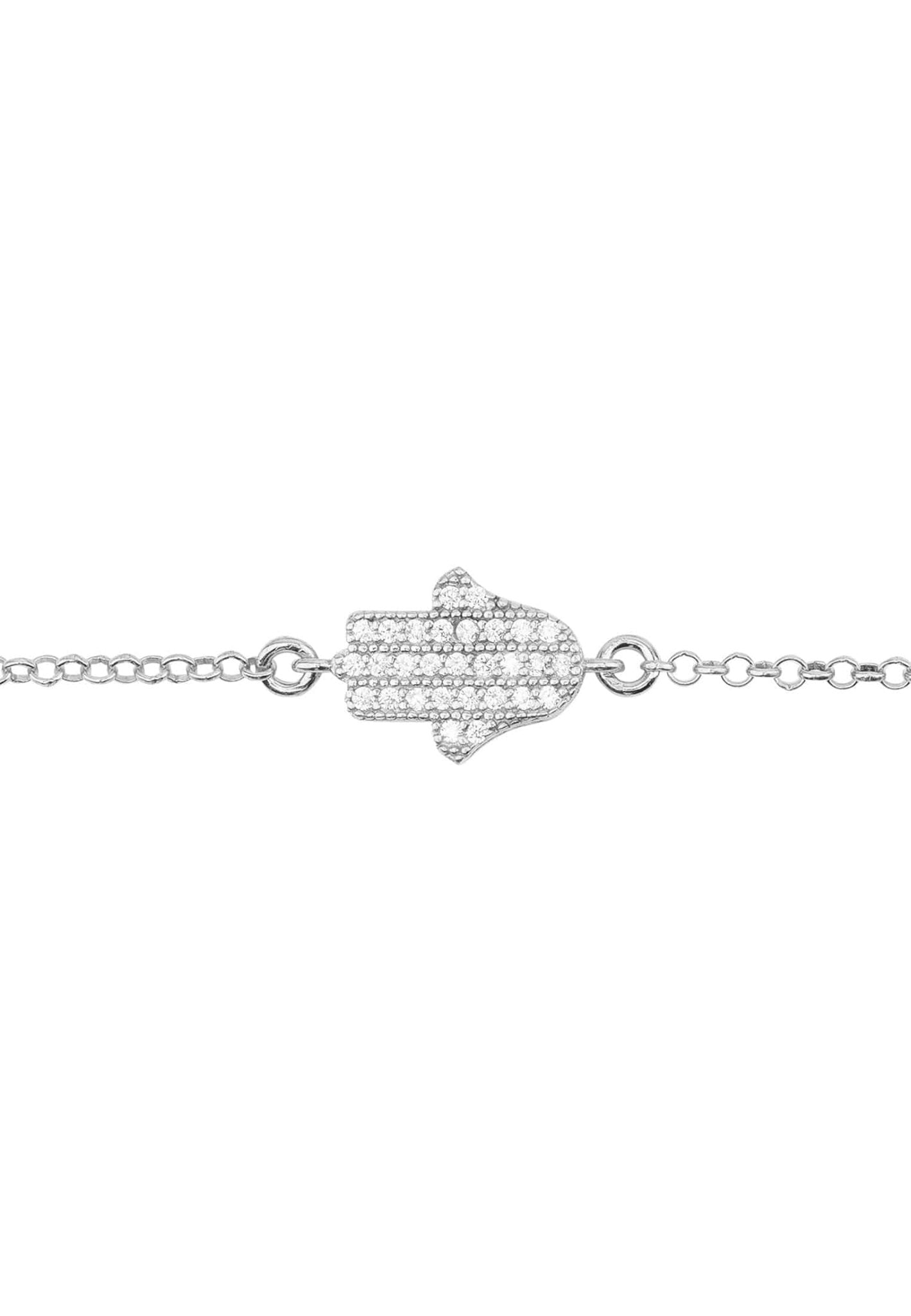 Hamsa Lucky Charm Bracelet Silver - LATELITA Bracelets