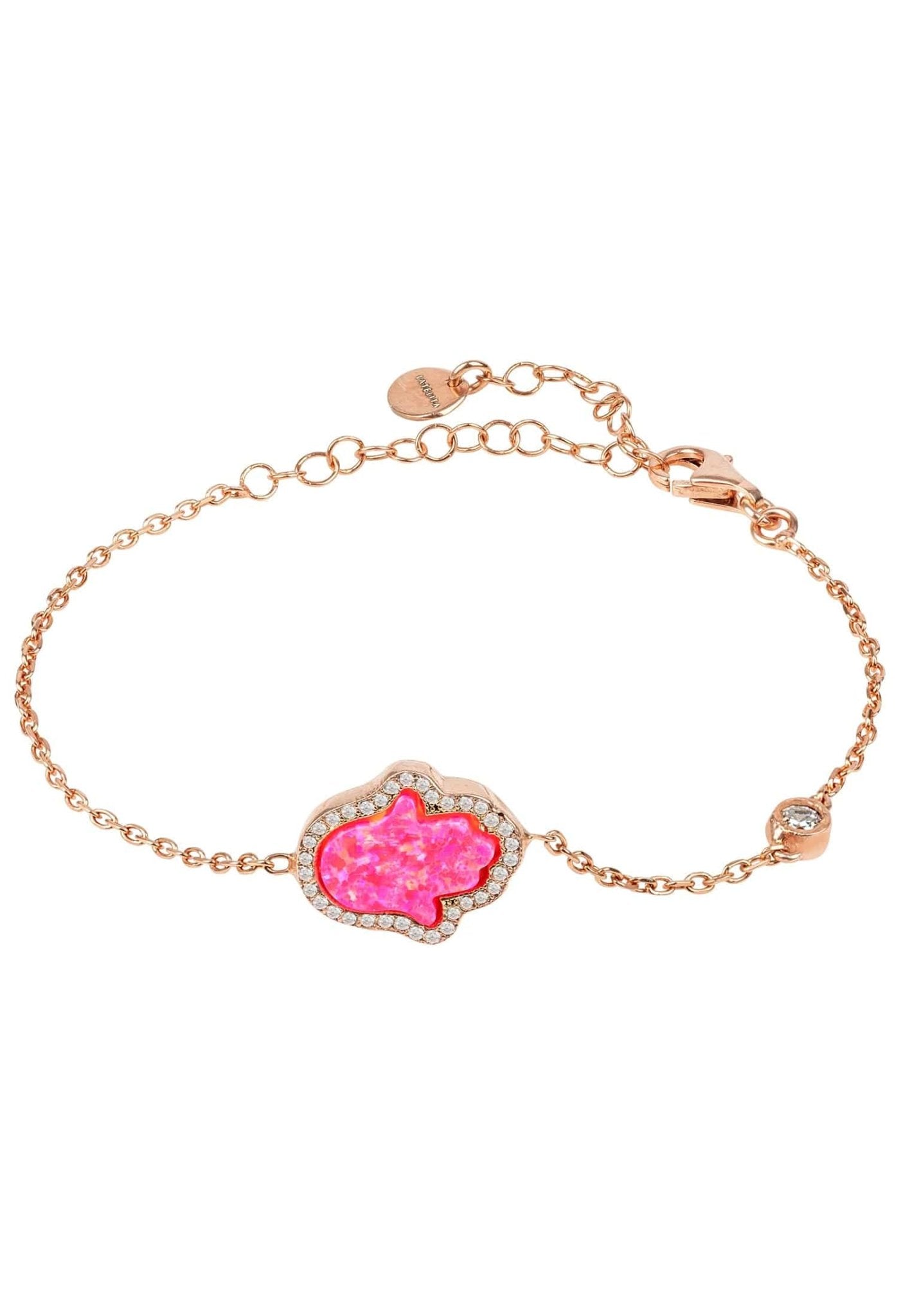 Hamsa Opalite Pink Bracelet Rosegold - LATELITA Bracelets