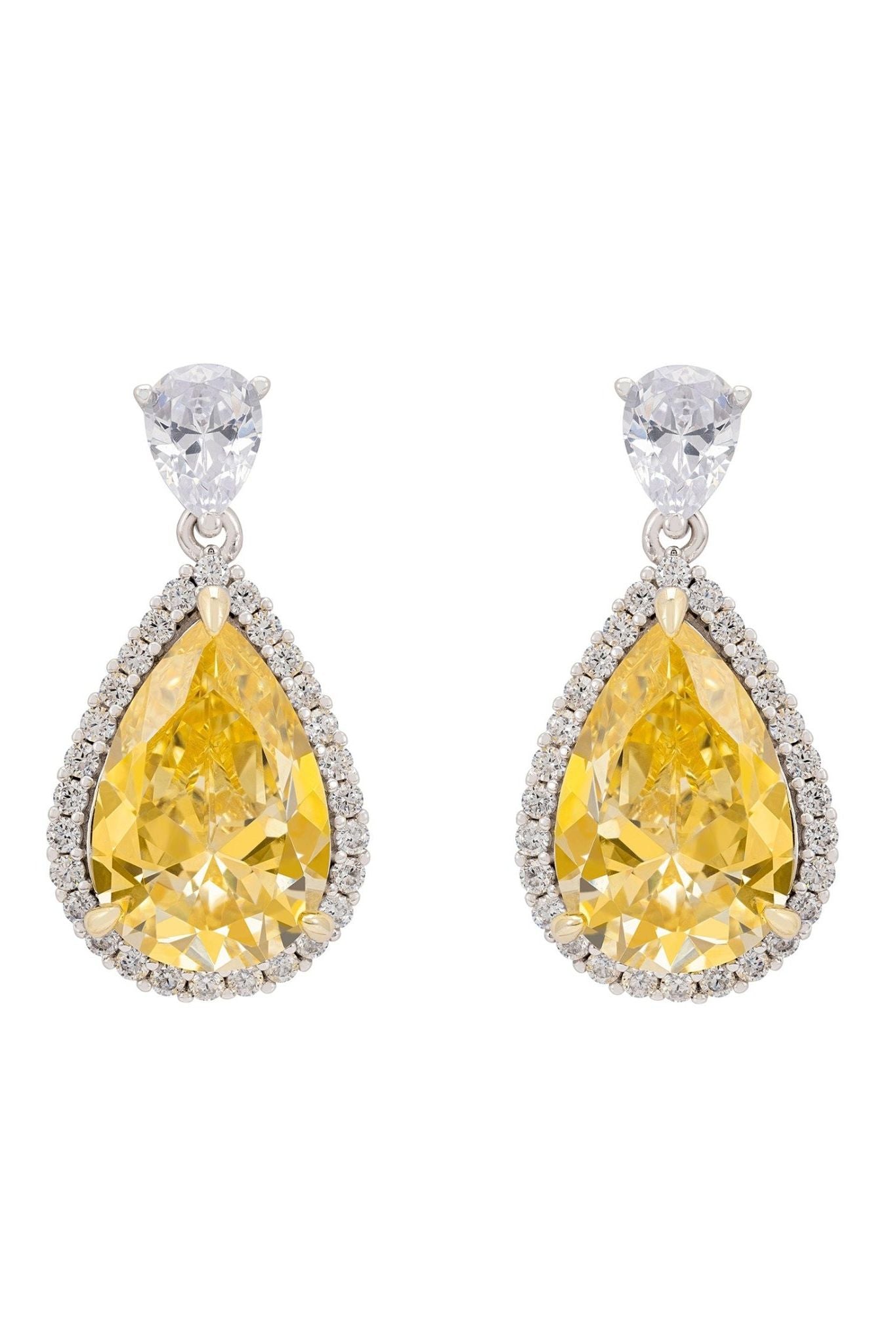 Harlow Lemon Topaz Teardrop Earrings Silver - LATELITA Earrings